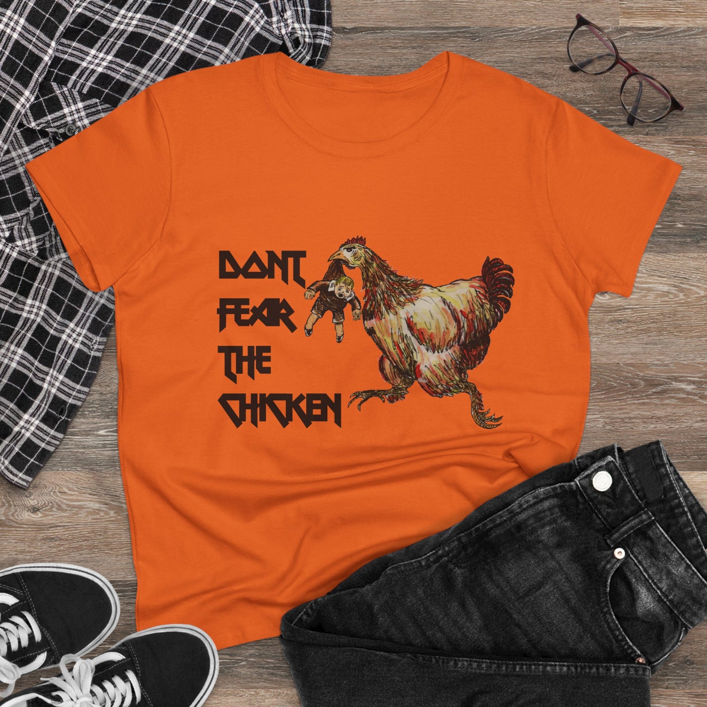 Don't Fear the Chicken Women's Midweight Cotton Tee