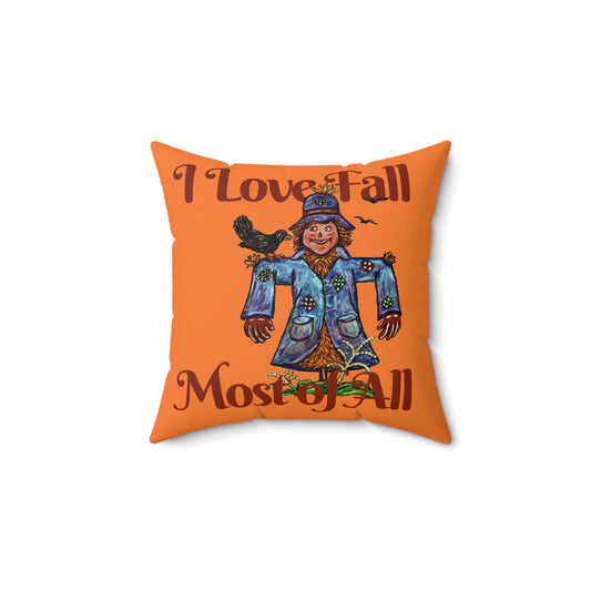 I love Fall Spun Polyester Square Pillow