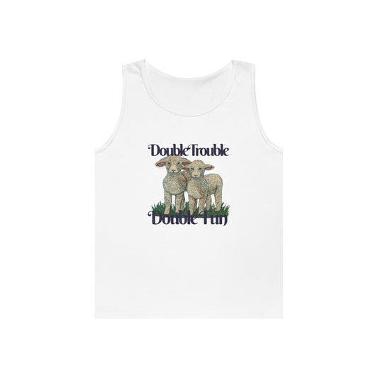 Double Trouble Double Fun Unisex Heavy Cotton Tank Top