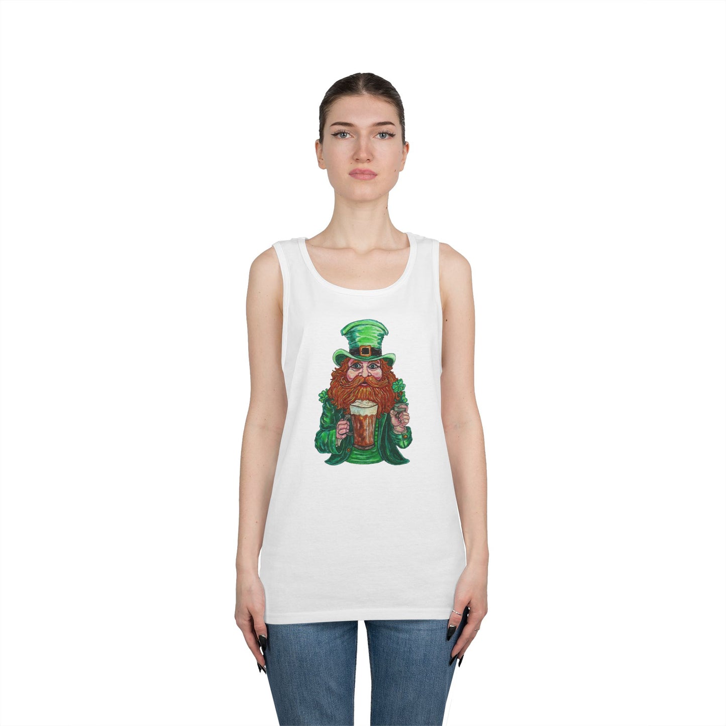 Drunken Leprechaun Unisex Heavy Cotton Tank Top