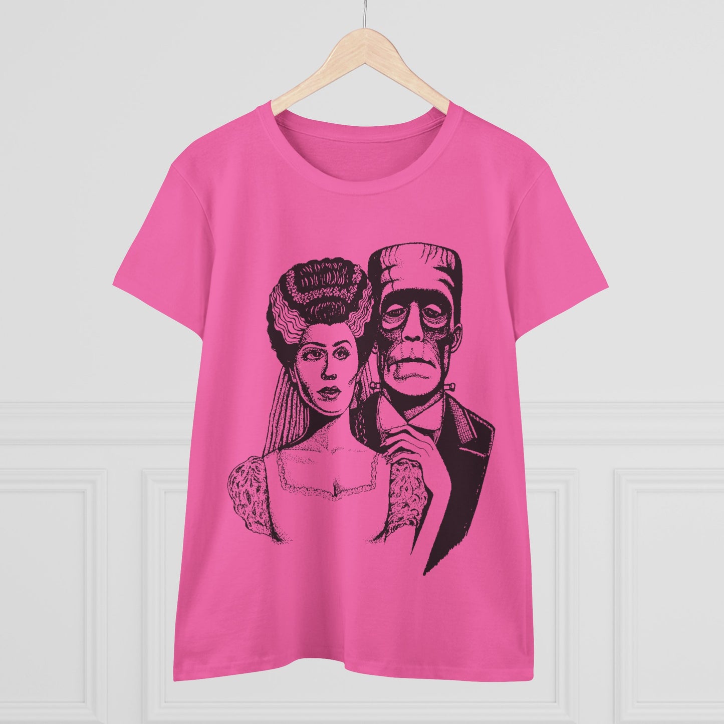 Frankenstein and Bride Women's Midweight Cotton Tee