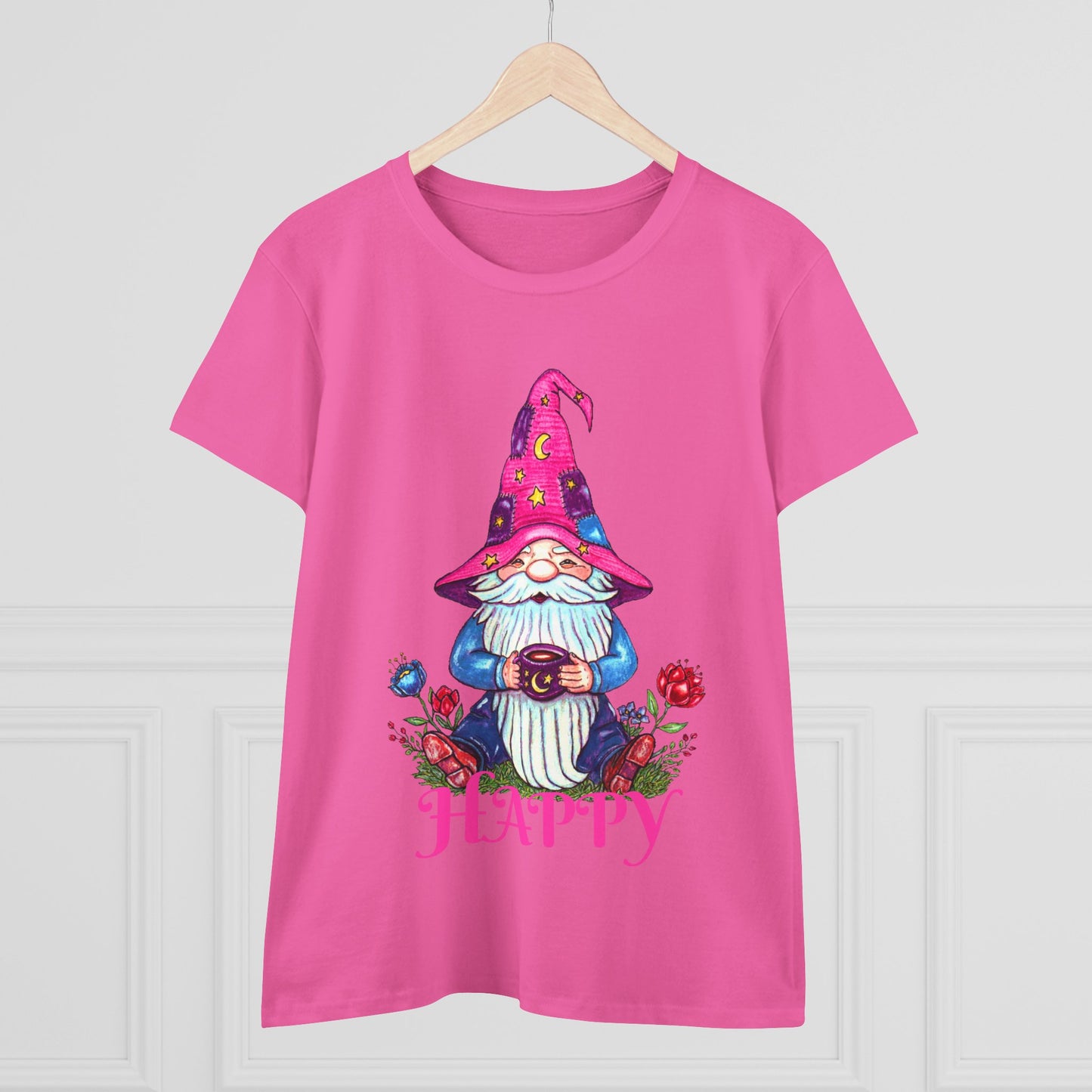 Happy Gnome Women's Midweight Cotton Tee