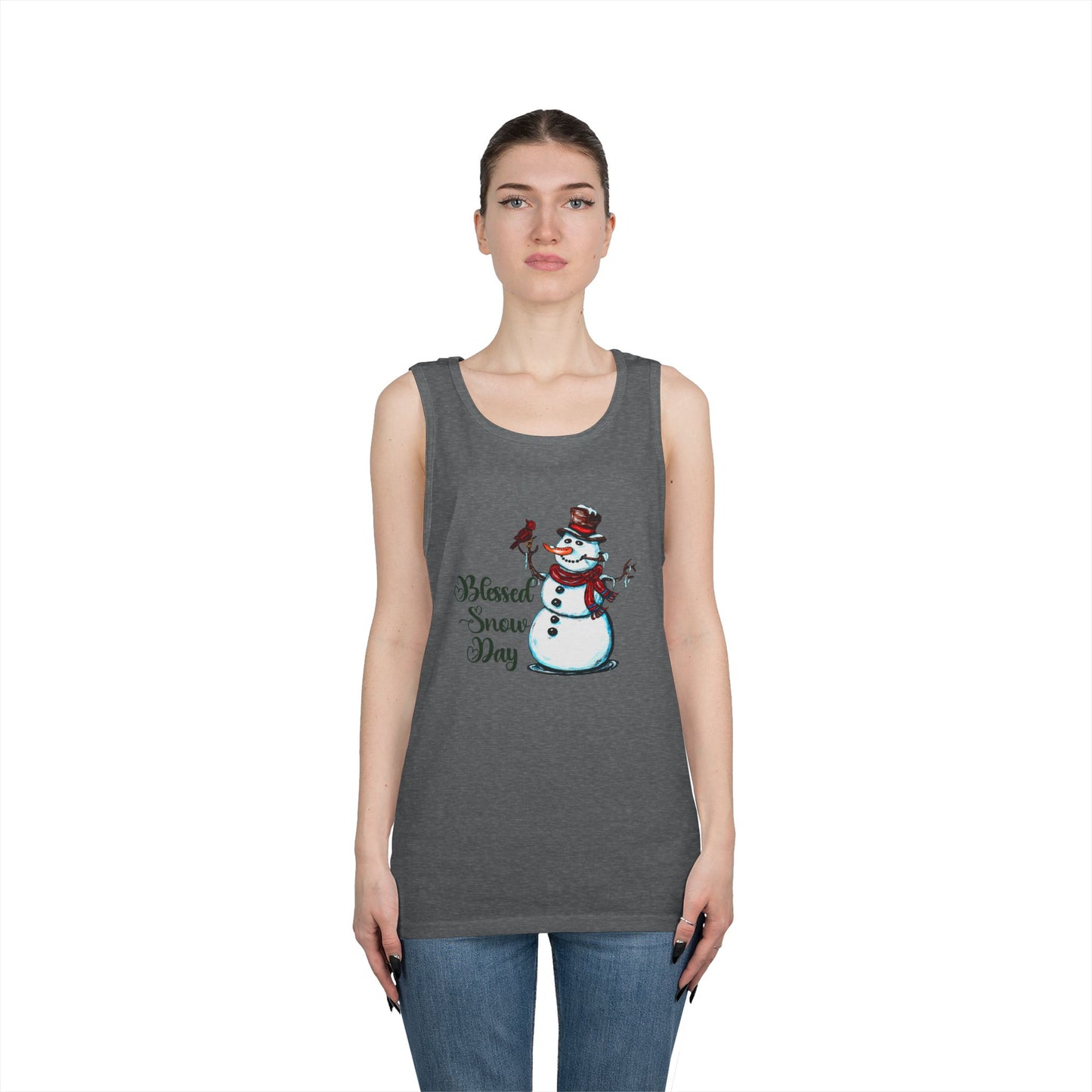 Blessed Snow Day Unisex Heavy Cotton Tank Top