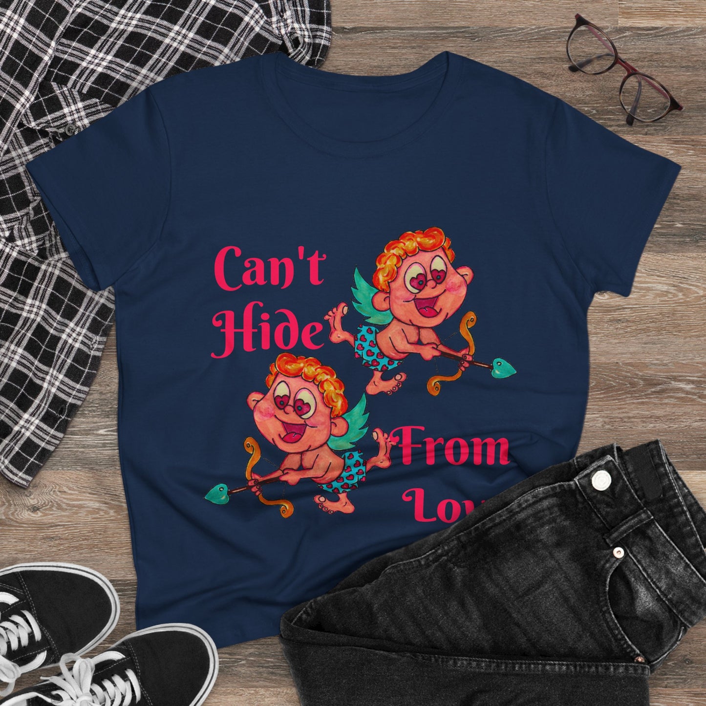 Can't Hide From Love Women's Midweight Cotton Tee