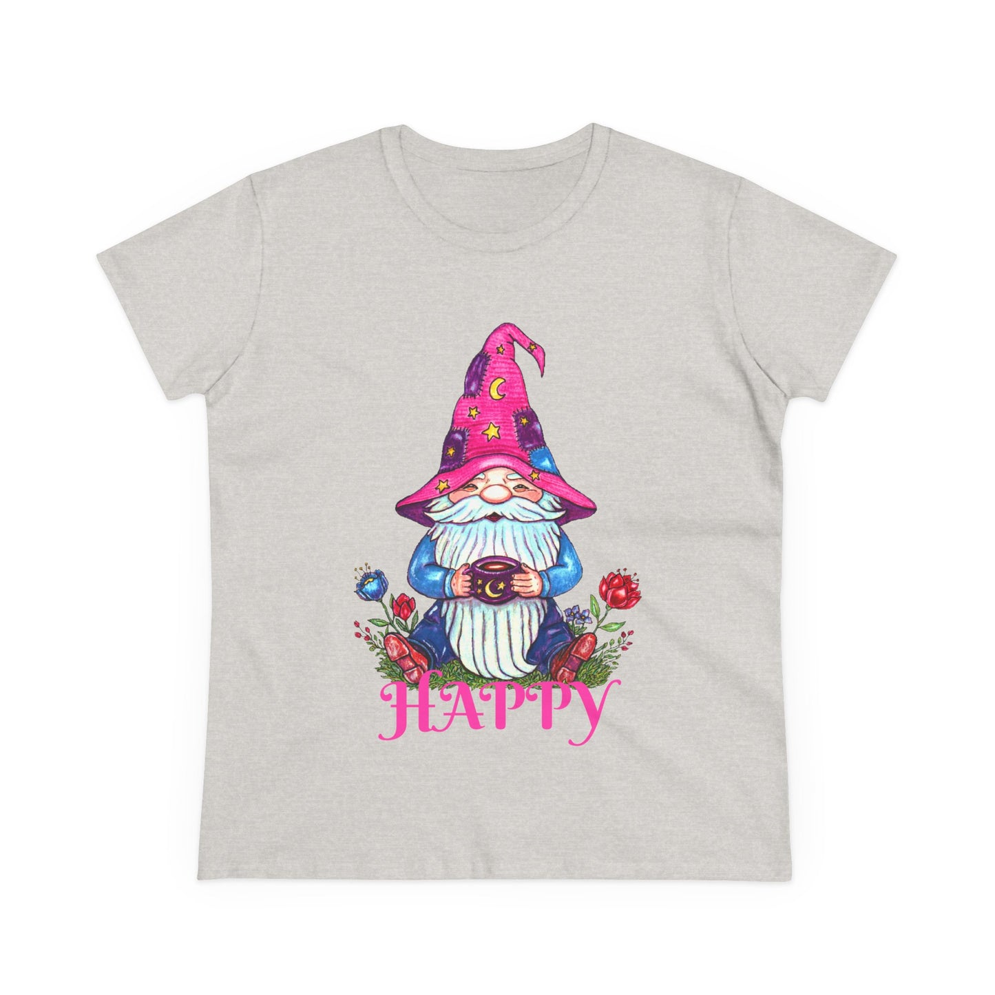 Happy Gnome Women's Midweight Cotton Tee