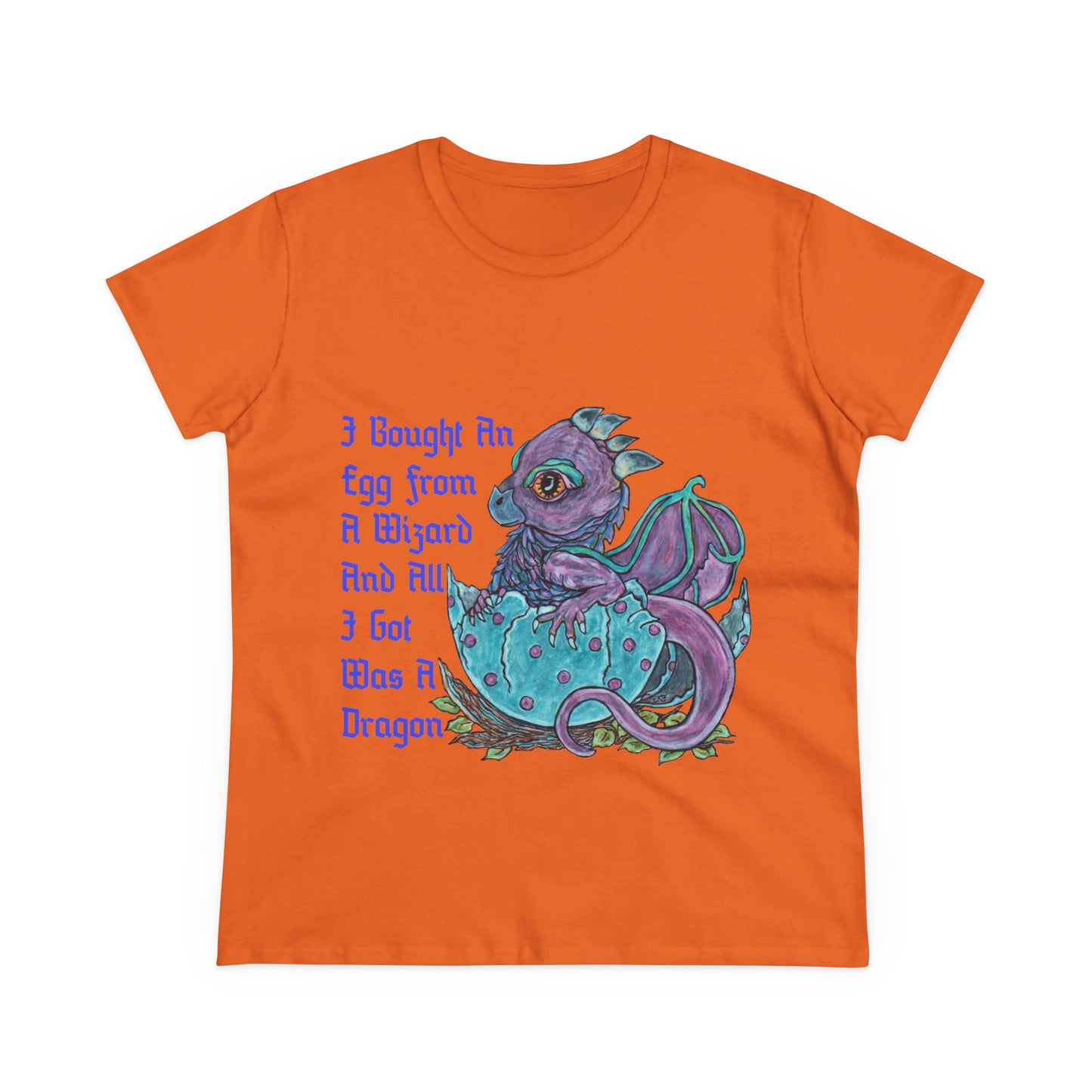Bought a Dragon Women's Midweight Cotton Tee