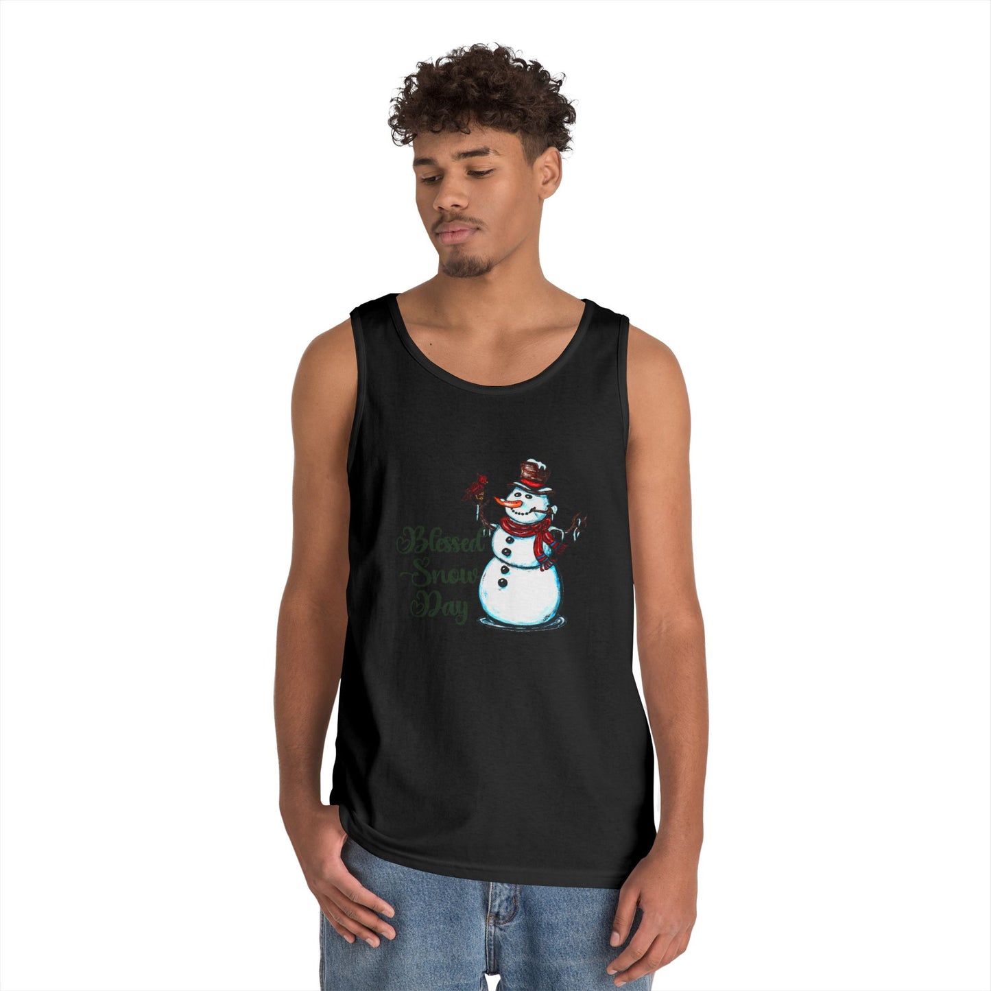 Blessed Snow Day Unisex Heavy Cotton Tank Top