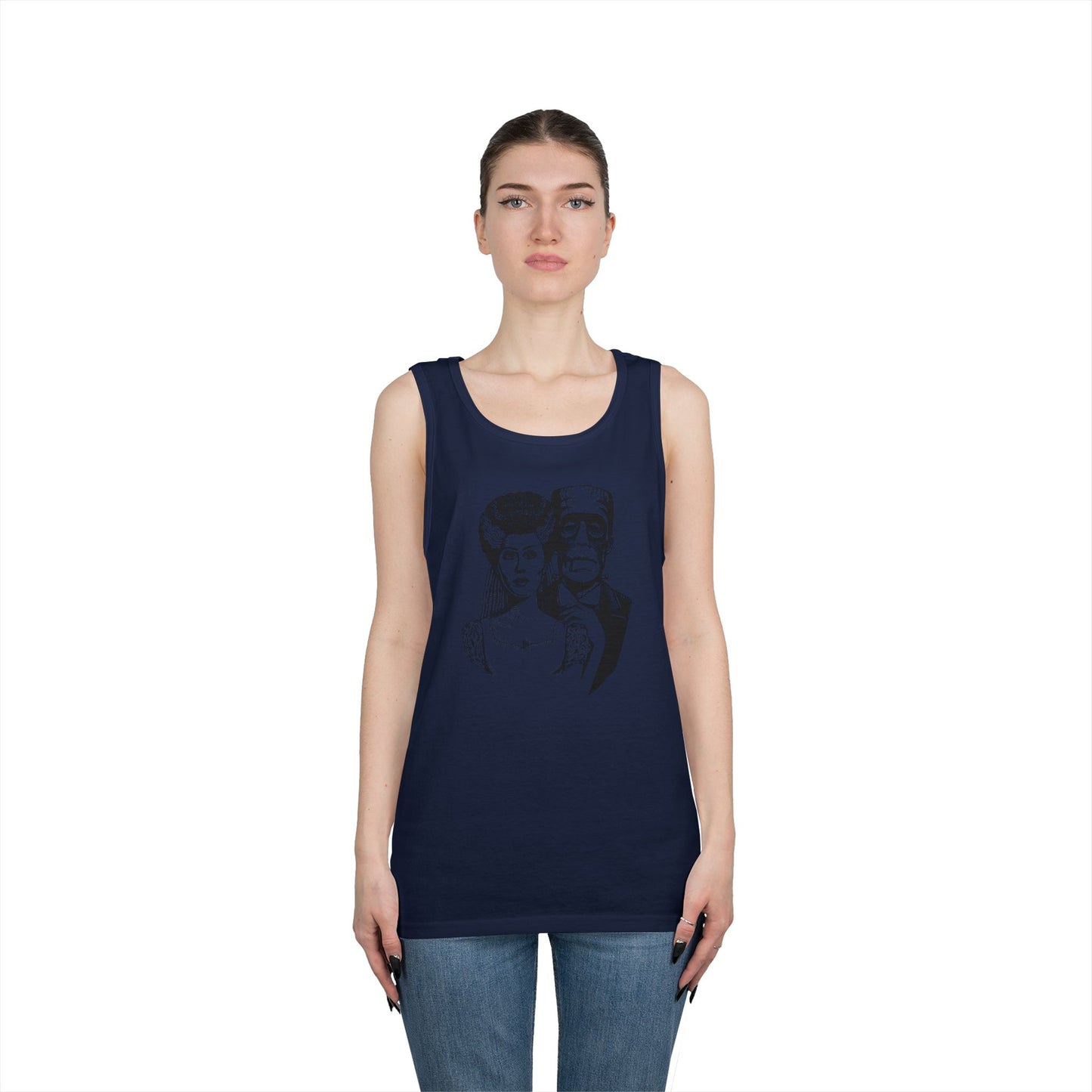 Frankenstein and Bride Unisex Heavy Cotton Tank Top