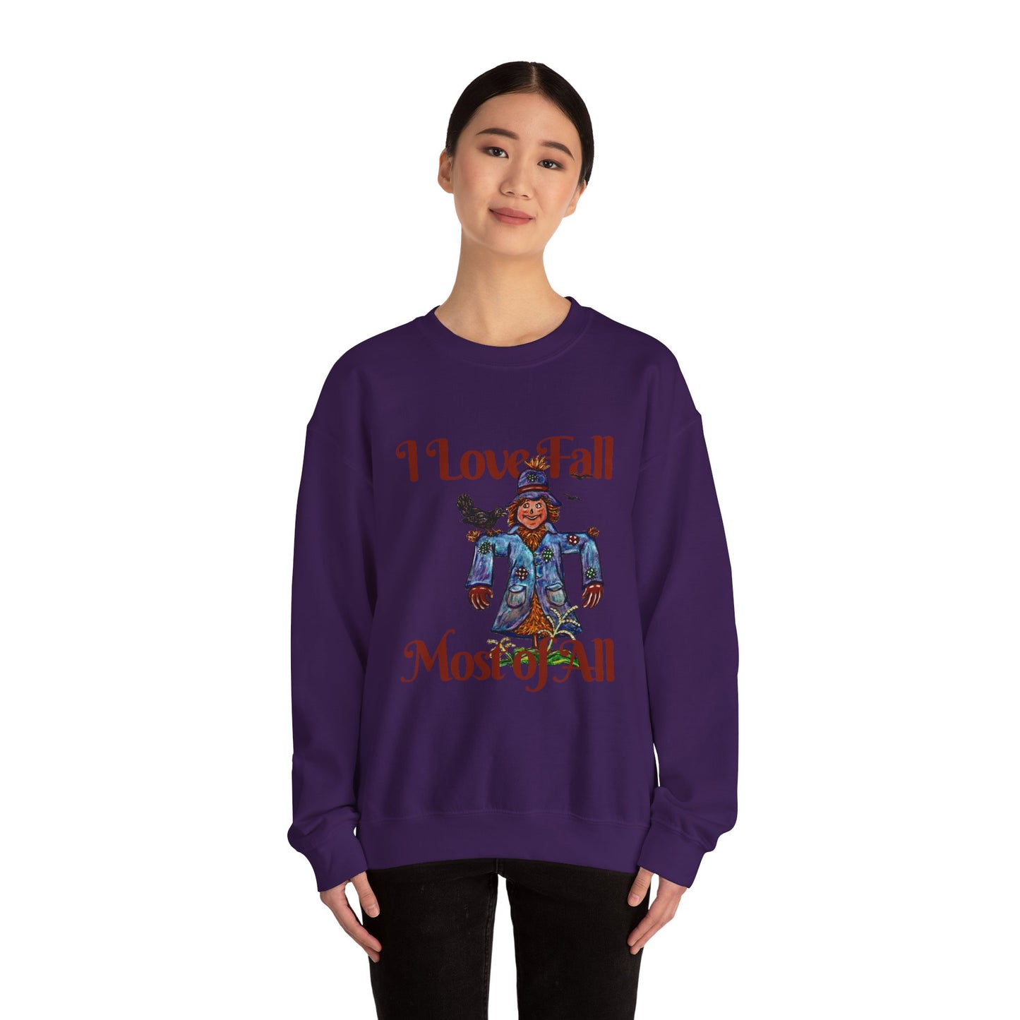 I Love Fall Most of All Unisex Heavy Blend™ Crewneck Sweatshirt