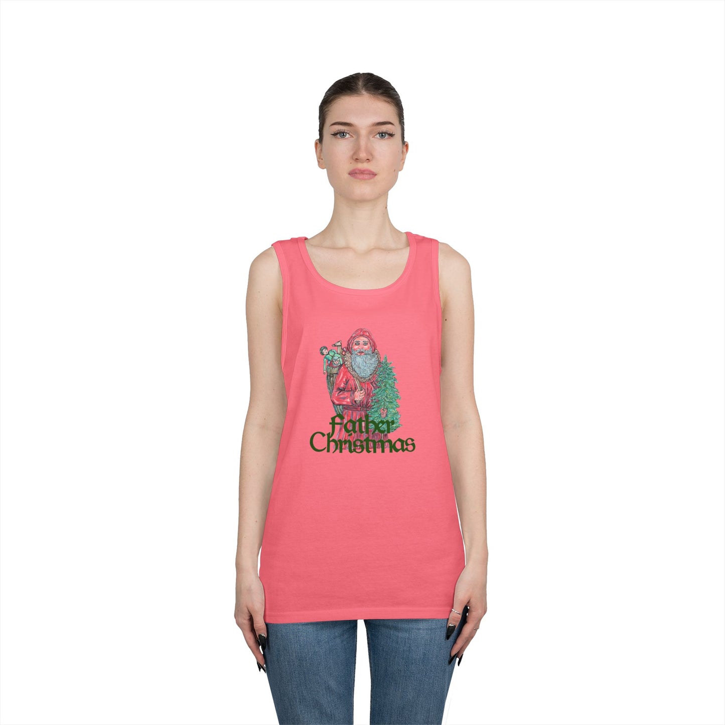 Father Christmas Unisex Heavy Cotton Tank Top