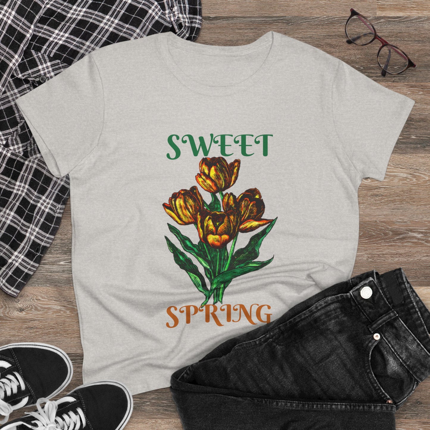 Sweet Spring Women's Midweight Cotton Tee