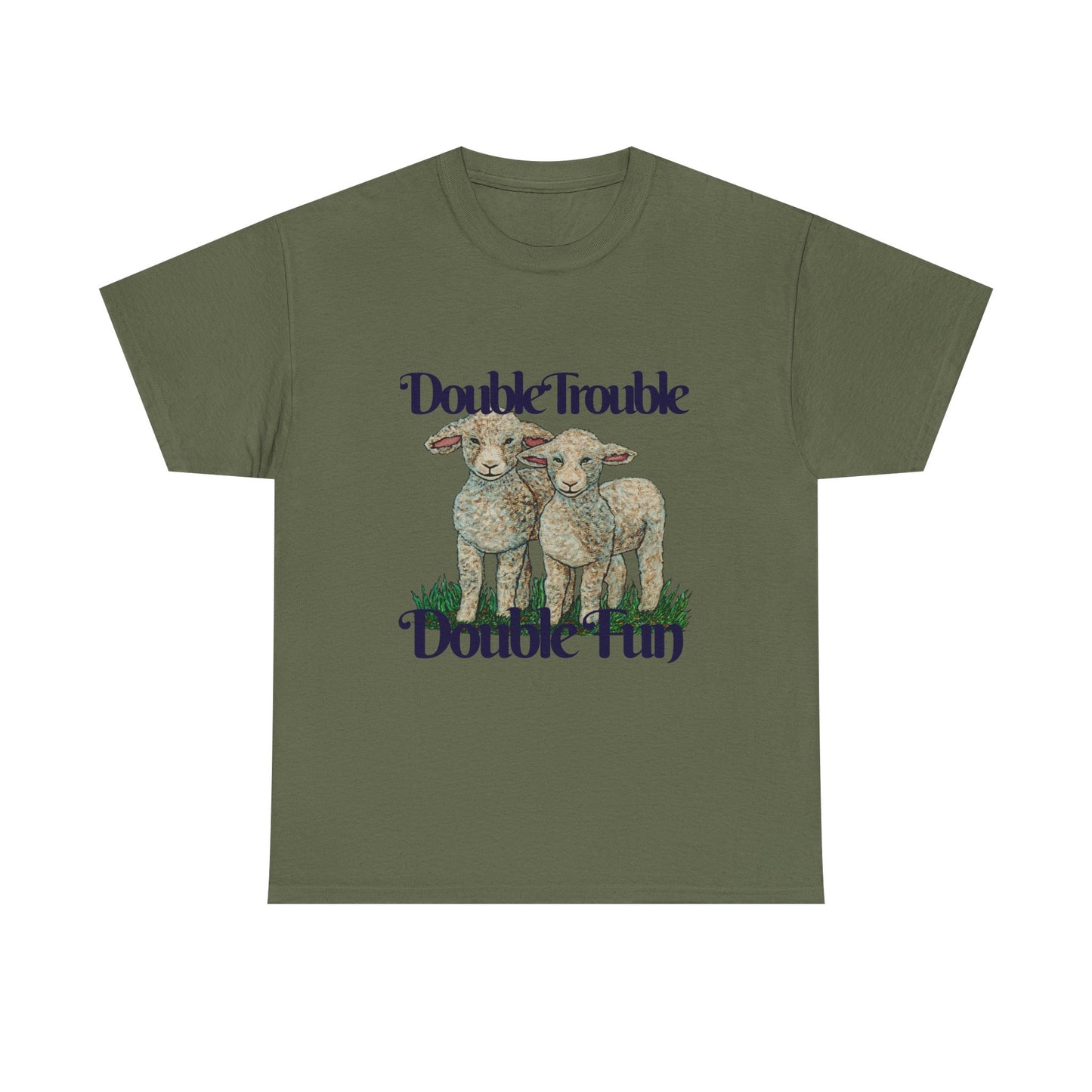 Double Trouble Double Fun Unisex Heavy Cotton Tee