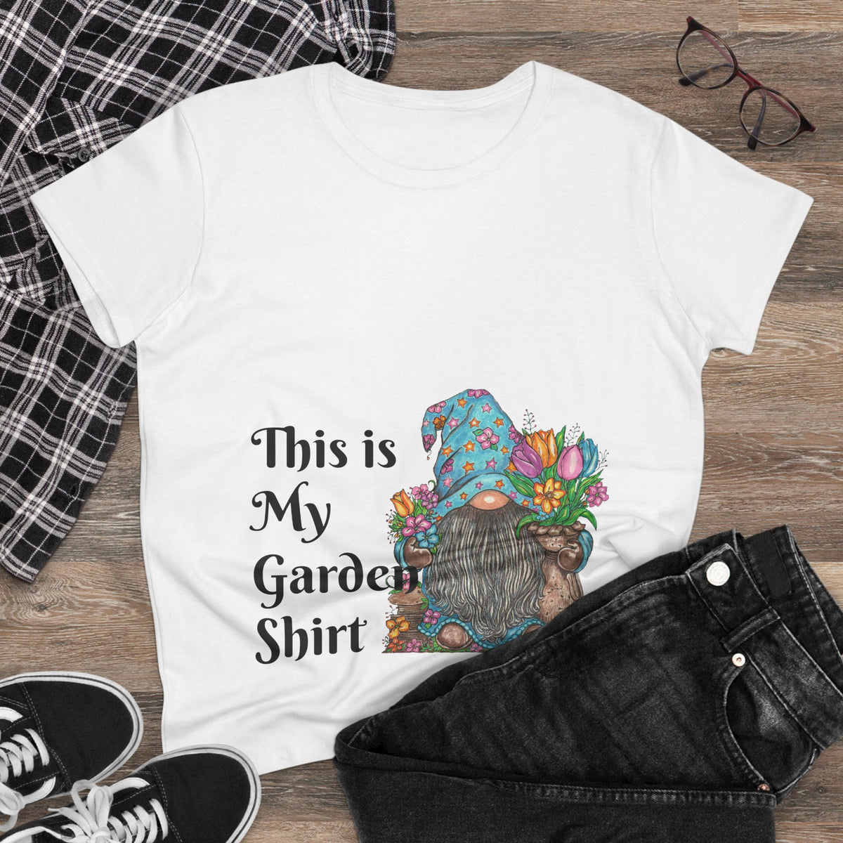 Gardening Gnome Women's Midweight Cotton Tee