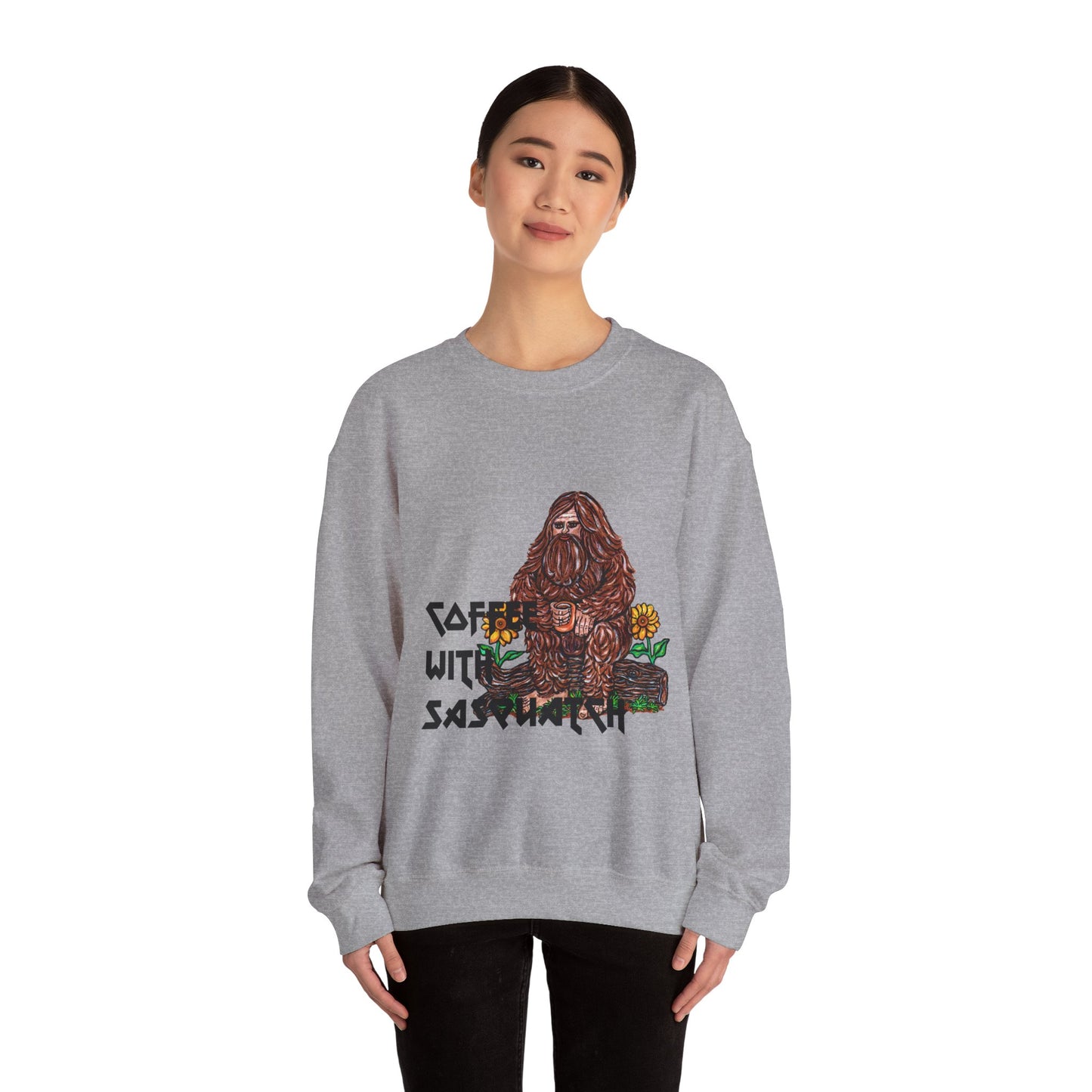 Coffee With Sasquatch Unisex Heavy Blend™ Crewneck Sweatshirt