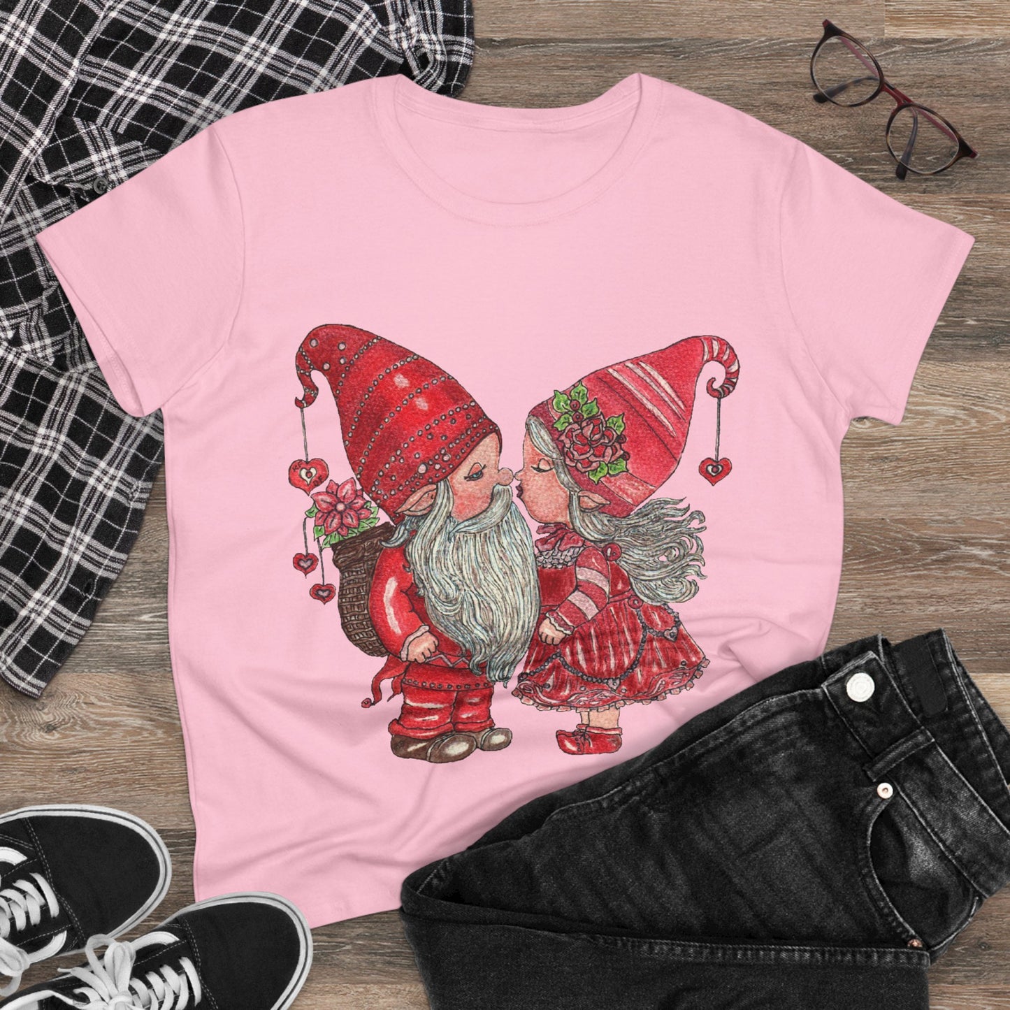 Gnome Lovers Women's Midweight Cotton Tee