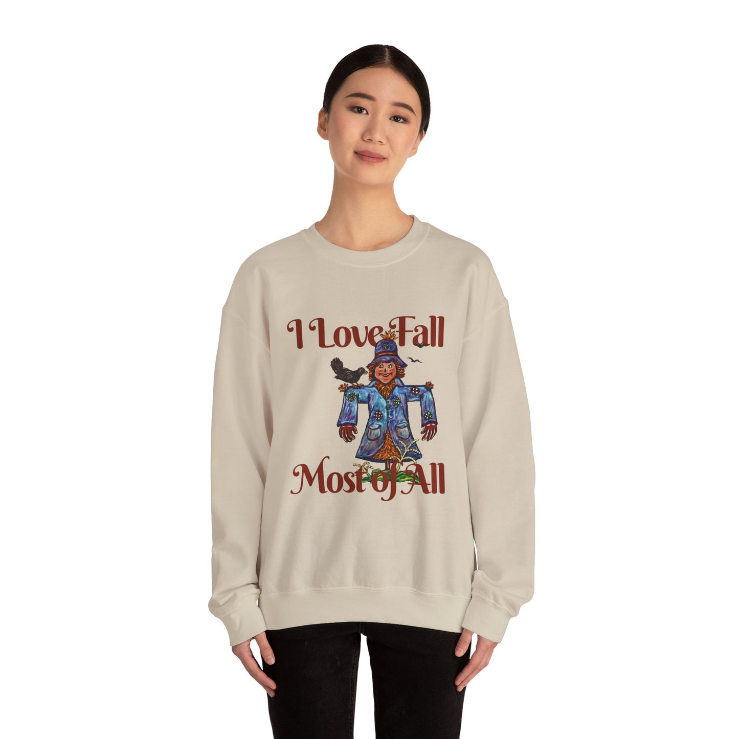 I Love Fall Most of All Unisex Heavy Blend™ Crewneck Sweatshirt