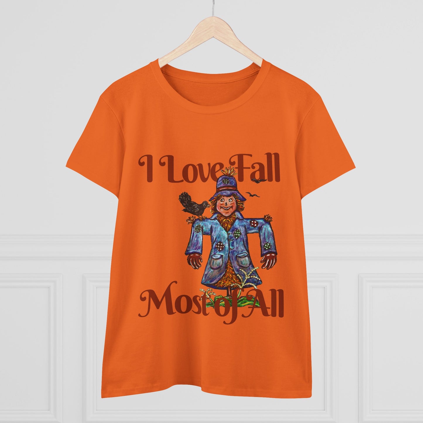 I Love Fall Most of All Women's Midweight Cotton Tee