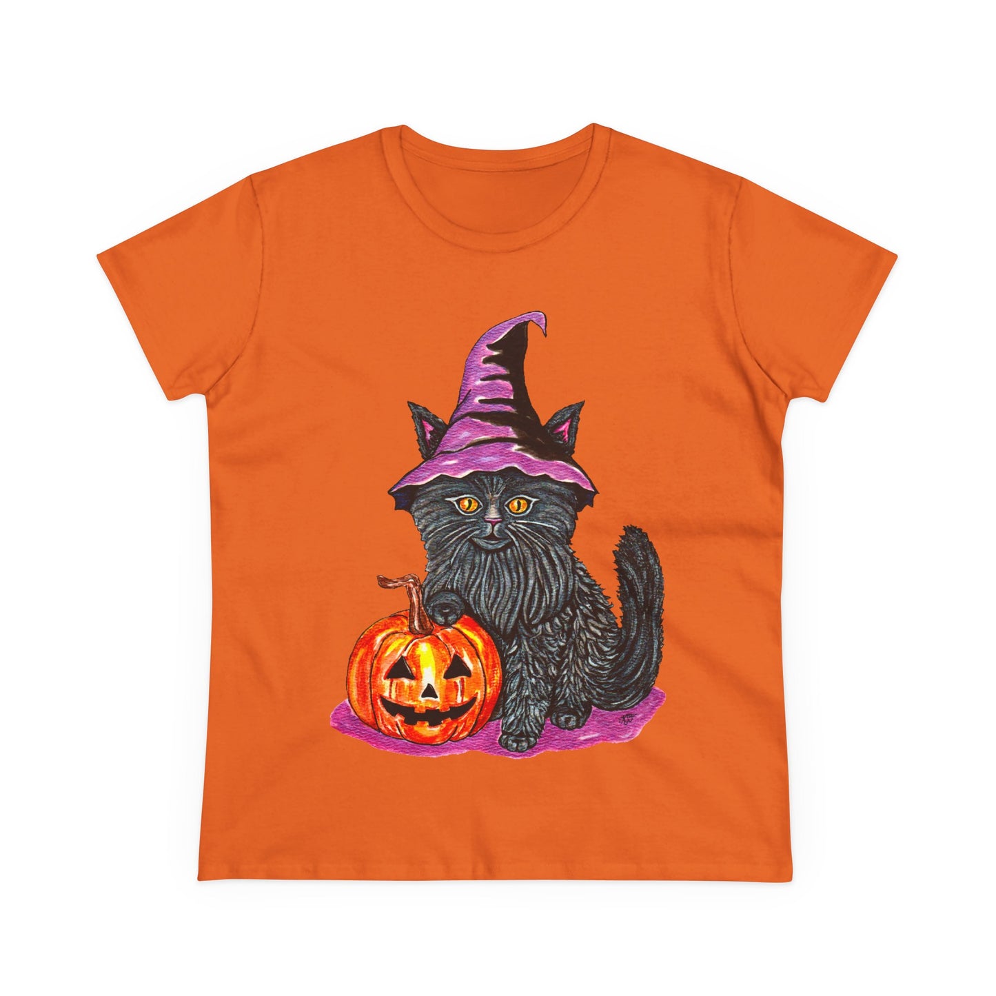 Halloween Kitty Women's Midweight Cotton Tee