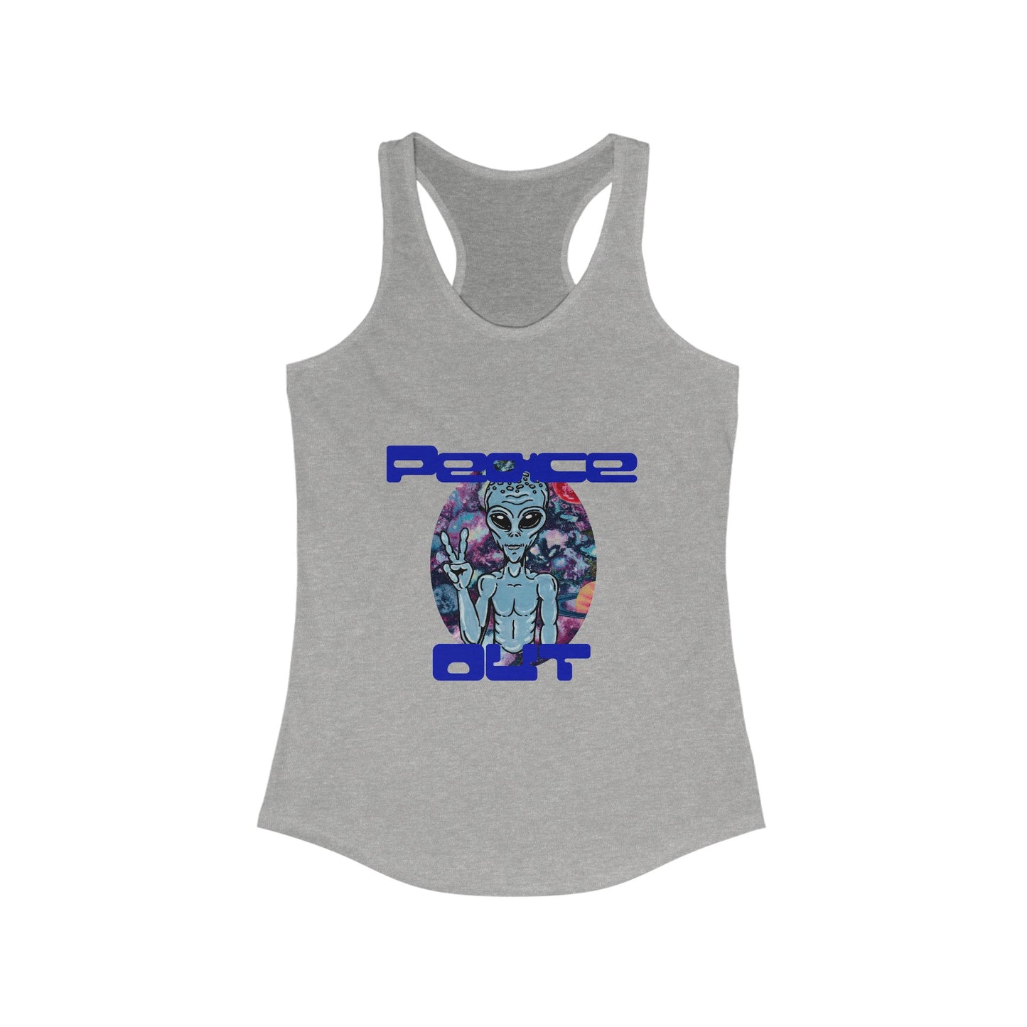 Peace Out Grey Alien Women's Ideal Racerback Tank
