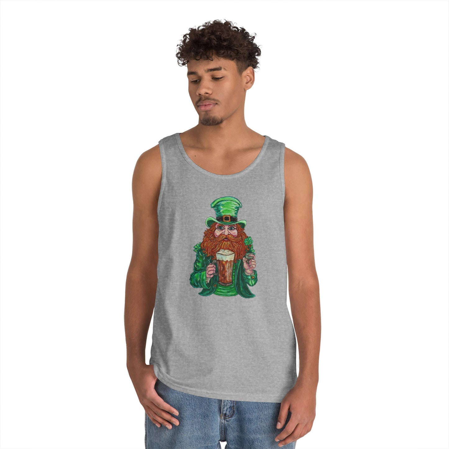 Drunken Leprechaun Unisex Heavy Cotton Tank Top