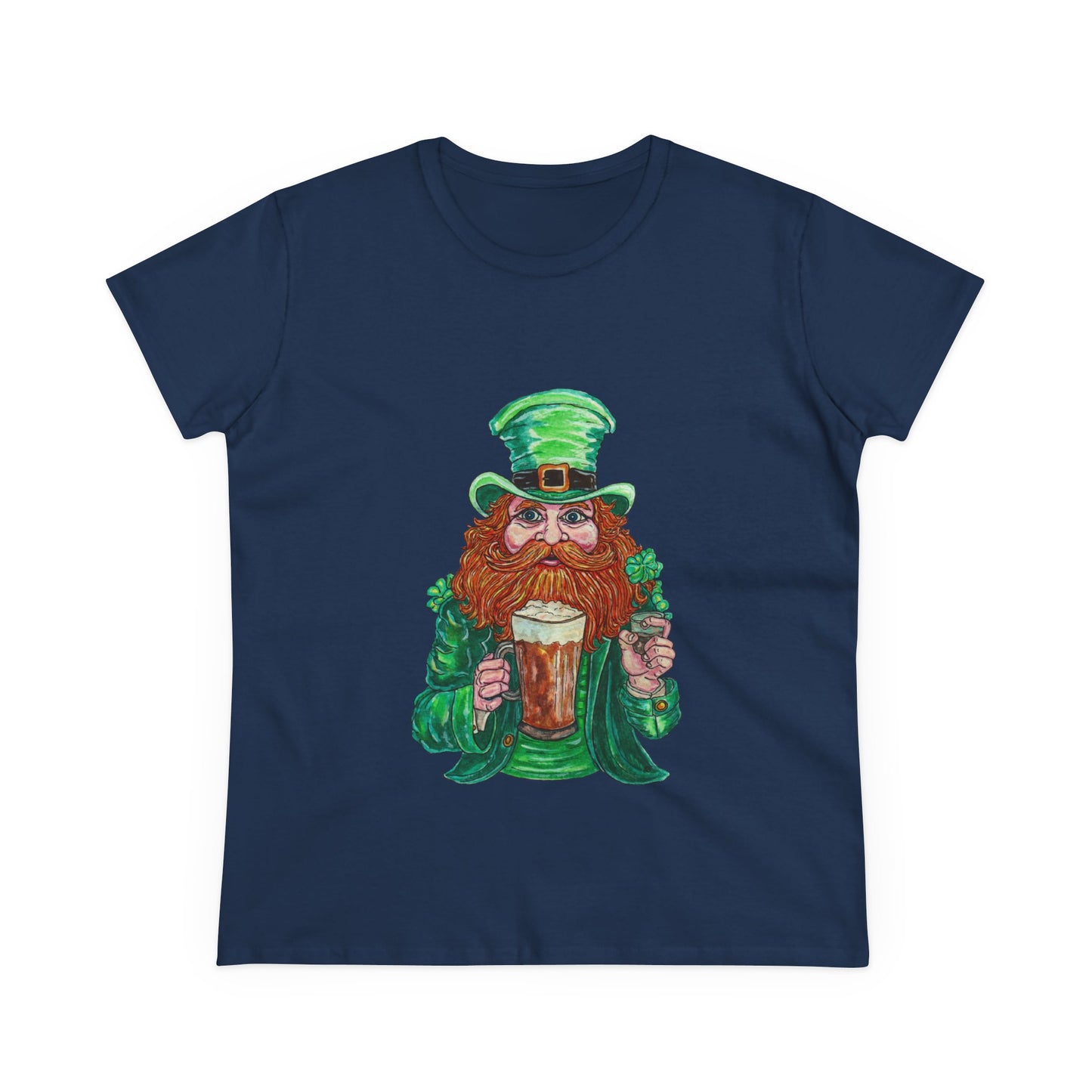 Drunken Leprechaun Women's Midweight Cotton Tee