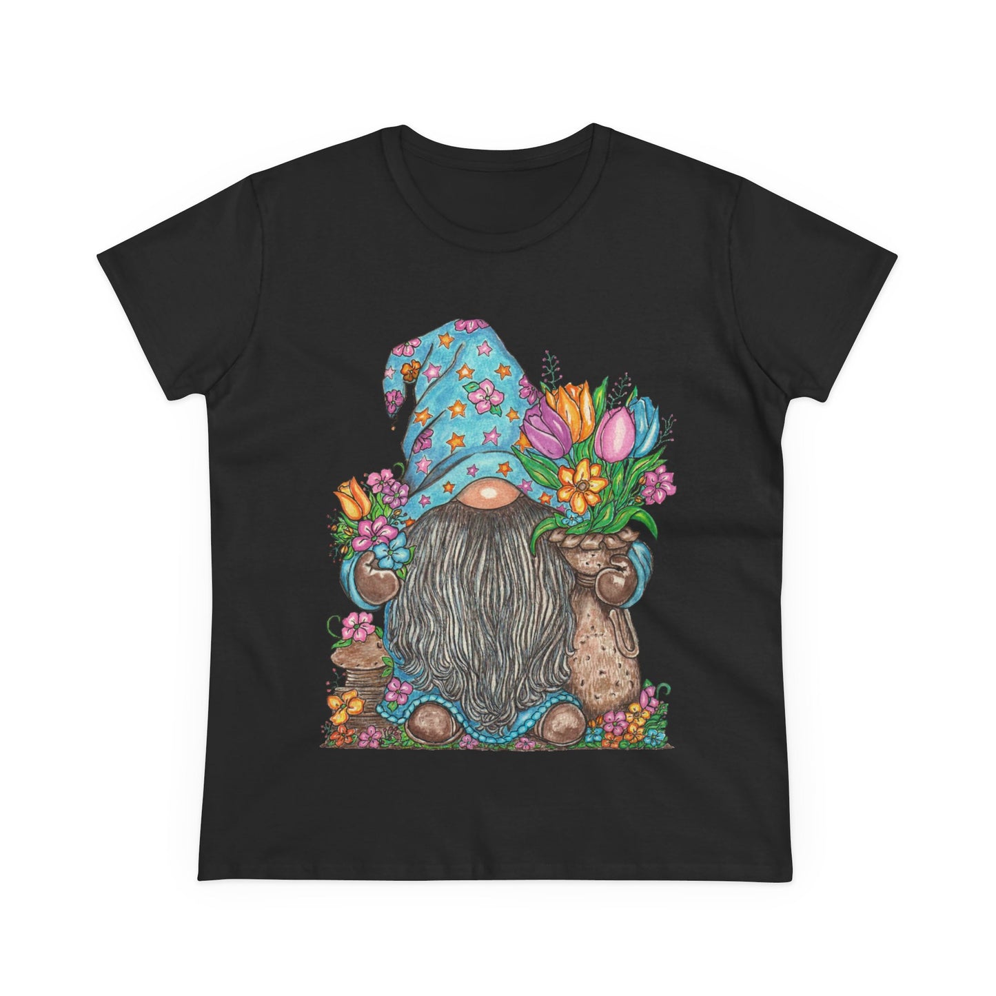 Gardening Gnome Women's Midweight Cotton Tee