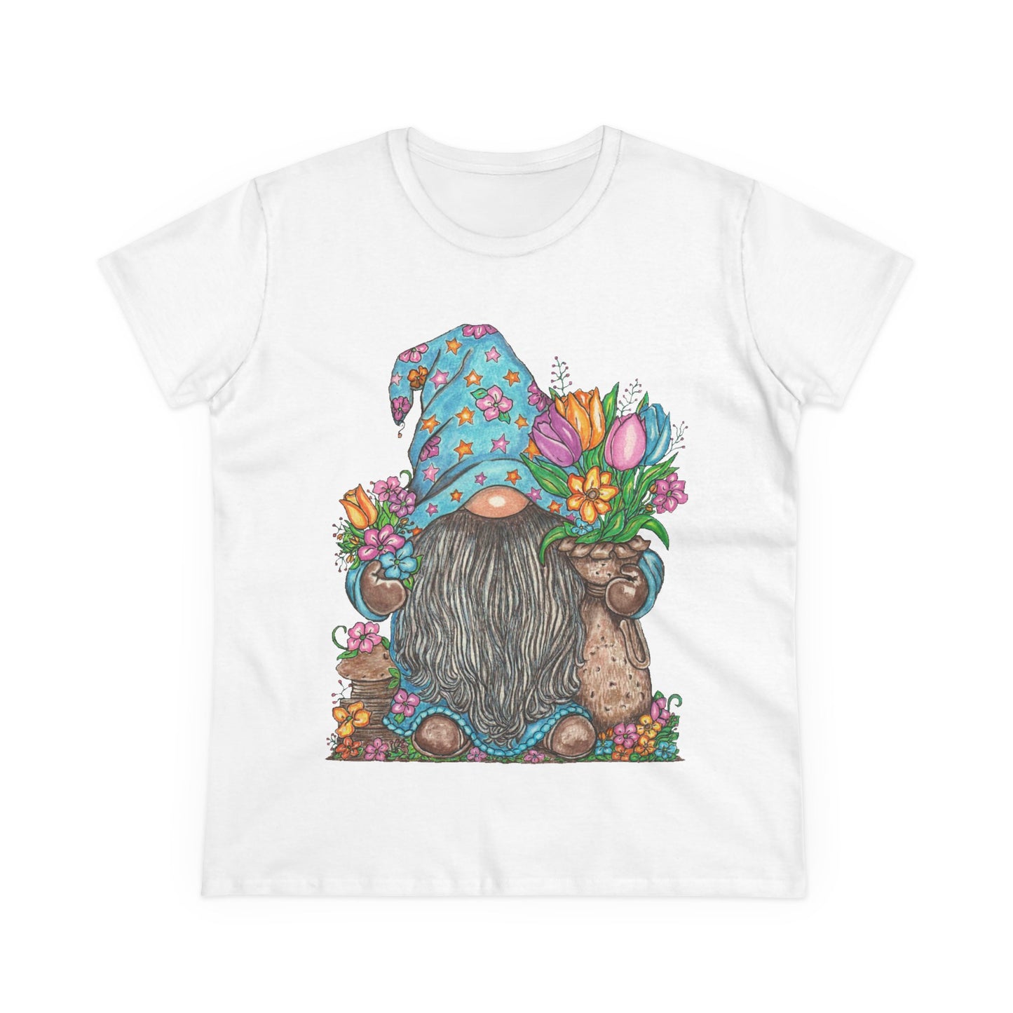 Gardening Gnome Women's Midweight Cotton Tee