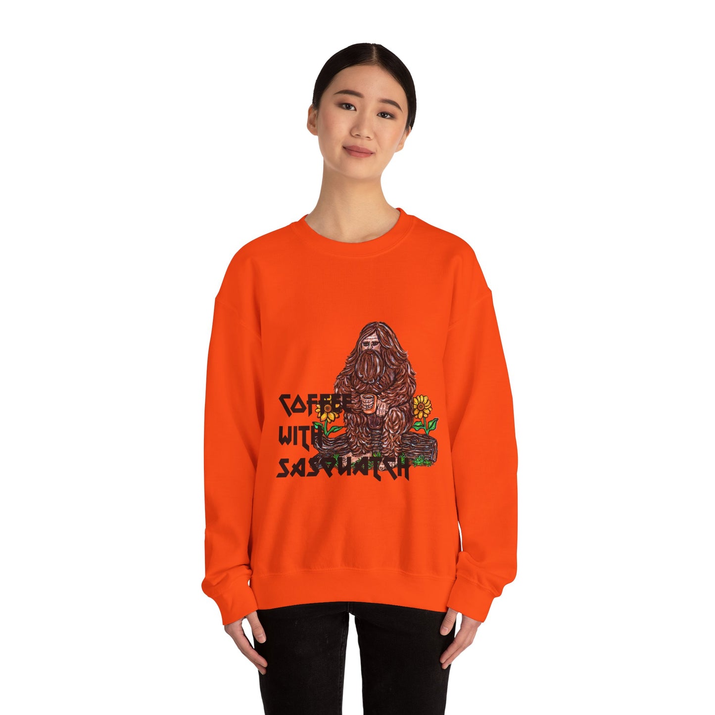 Coffee With Sasquatch Unisex Heavy Blend™ Crewneck Sweatshirt