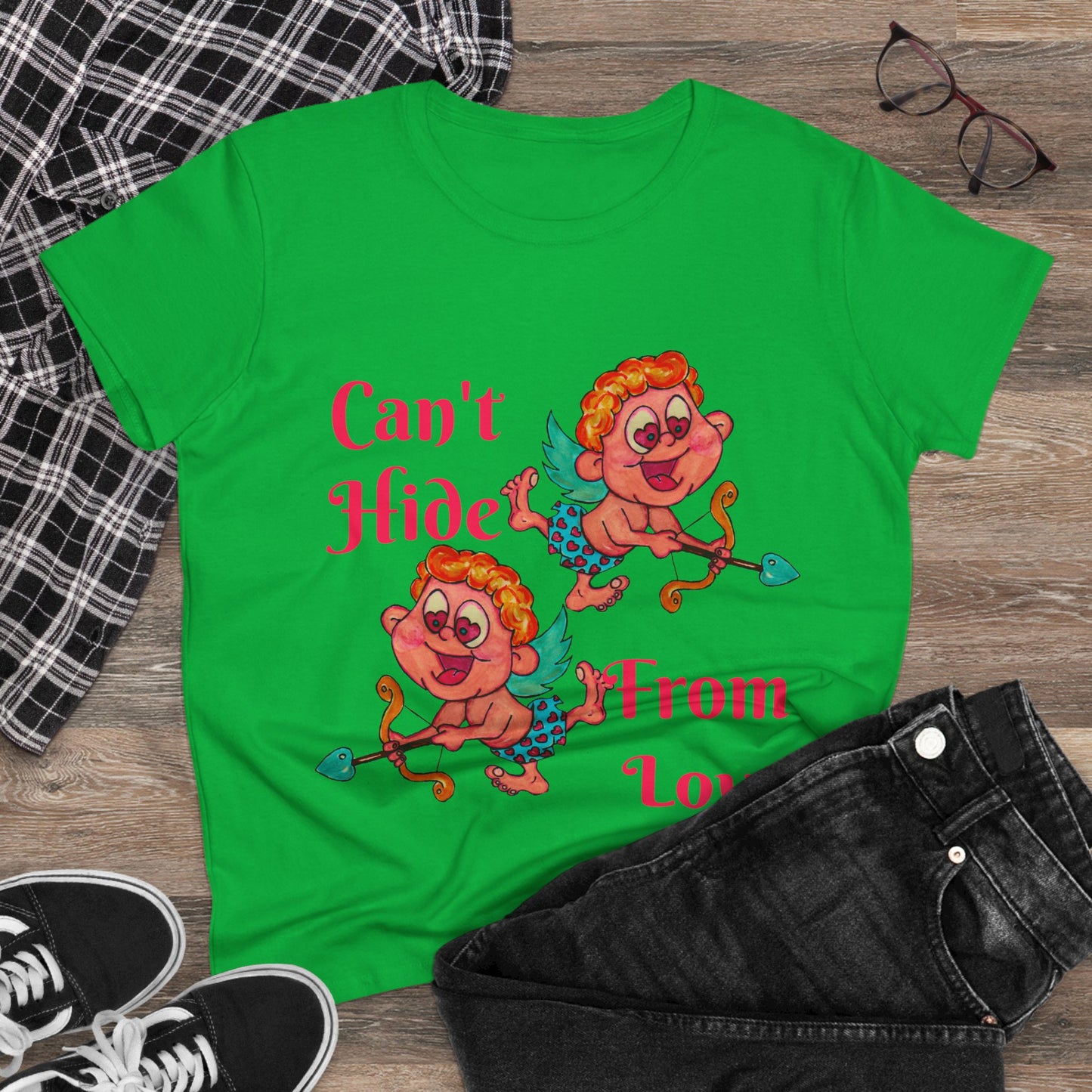 Can't Hide From Love Women's Midweight Cotton Tee