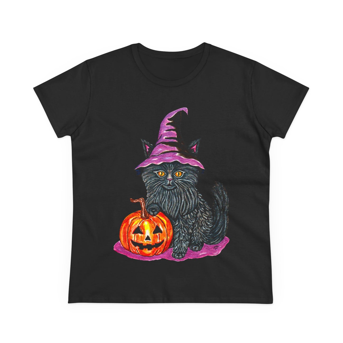 Halloween Kitty Women's Midweight Cotton Tee