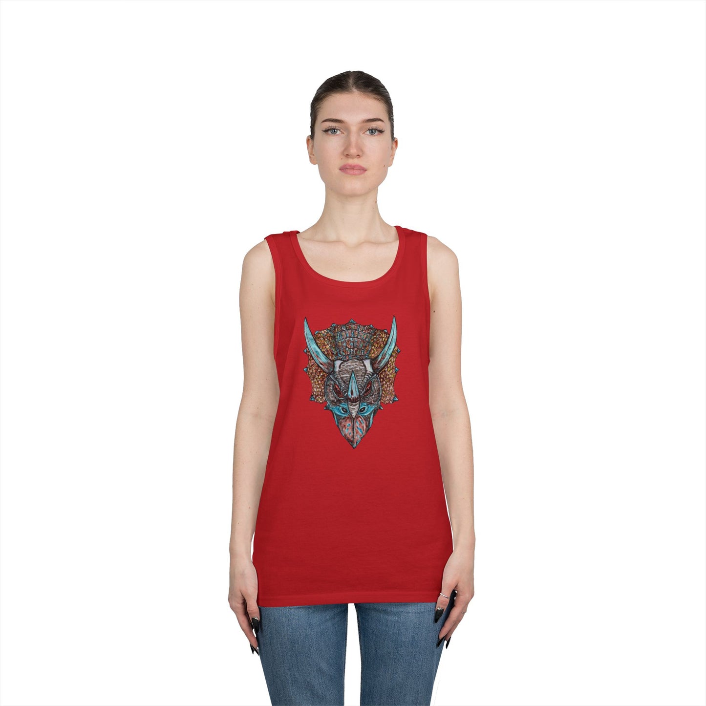 Triceratops Unisex Heavy Cotton Tank Top