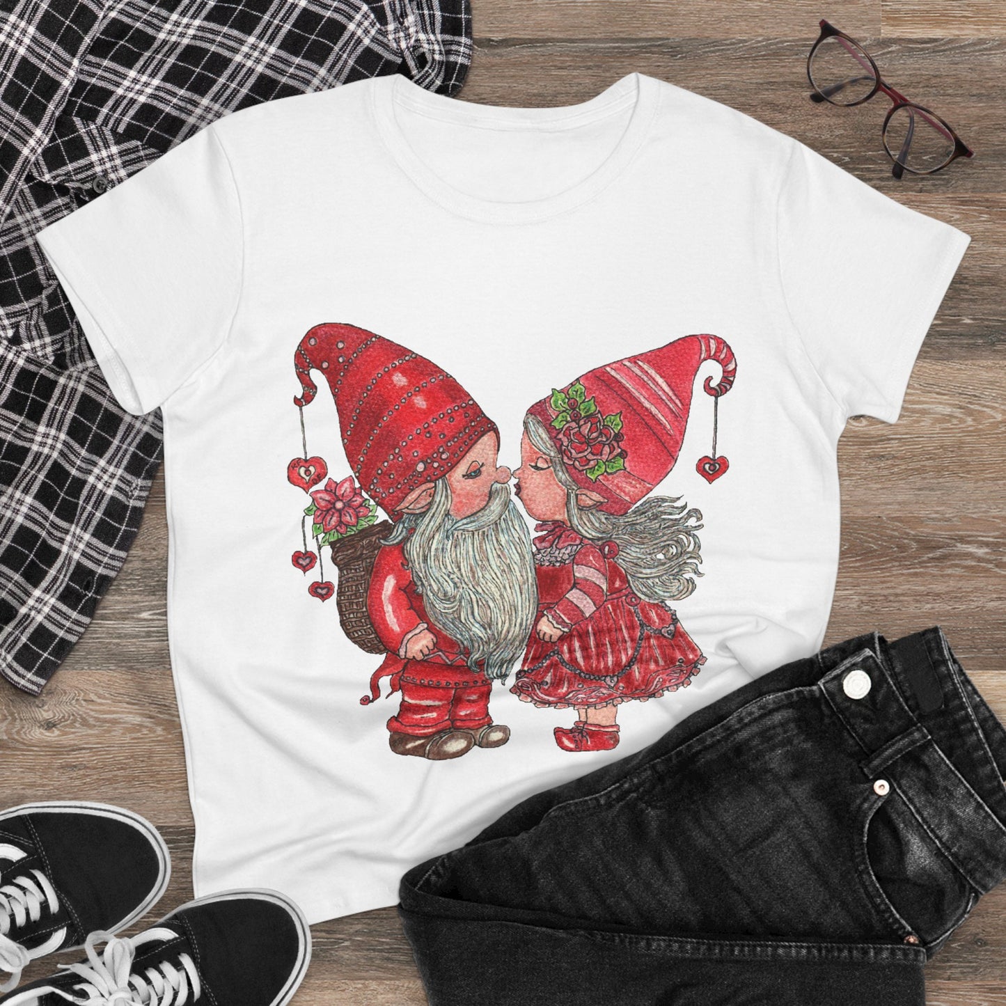 Gnome Lovers Women's Midweight Cotton Tee