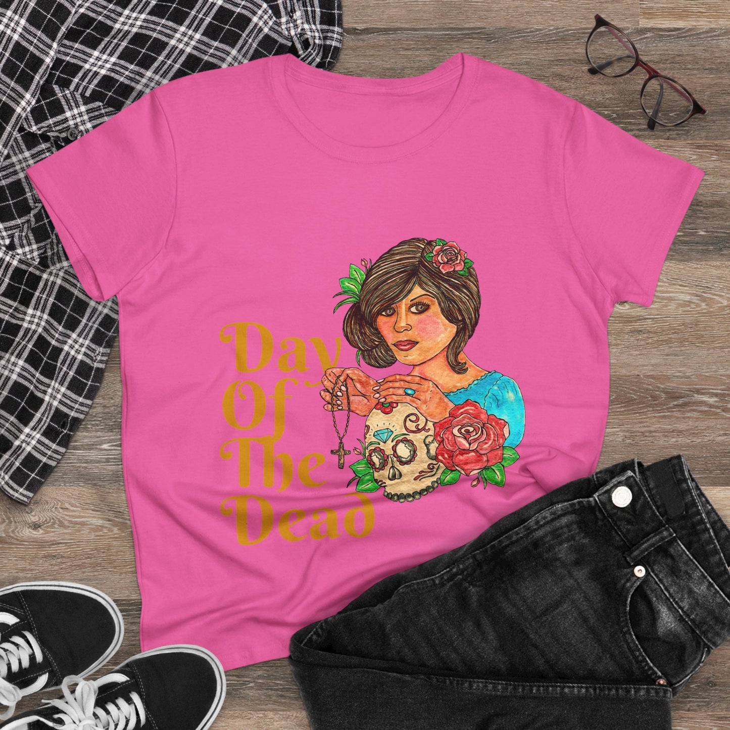 Day of the Dead Women's Midweight Cotton Tee