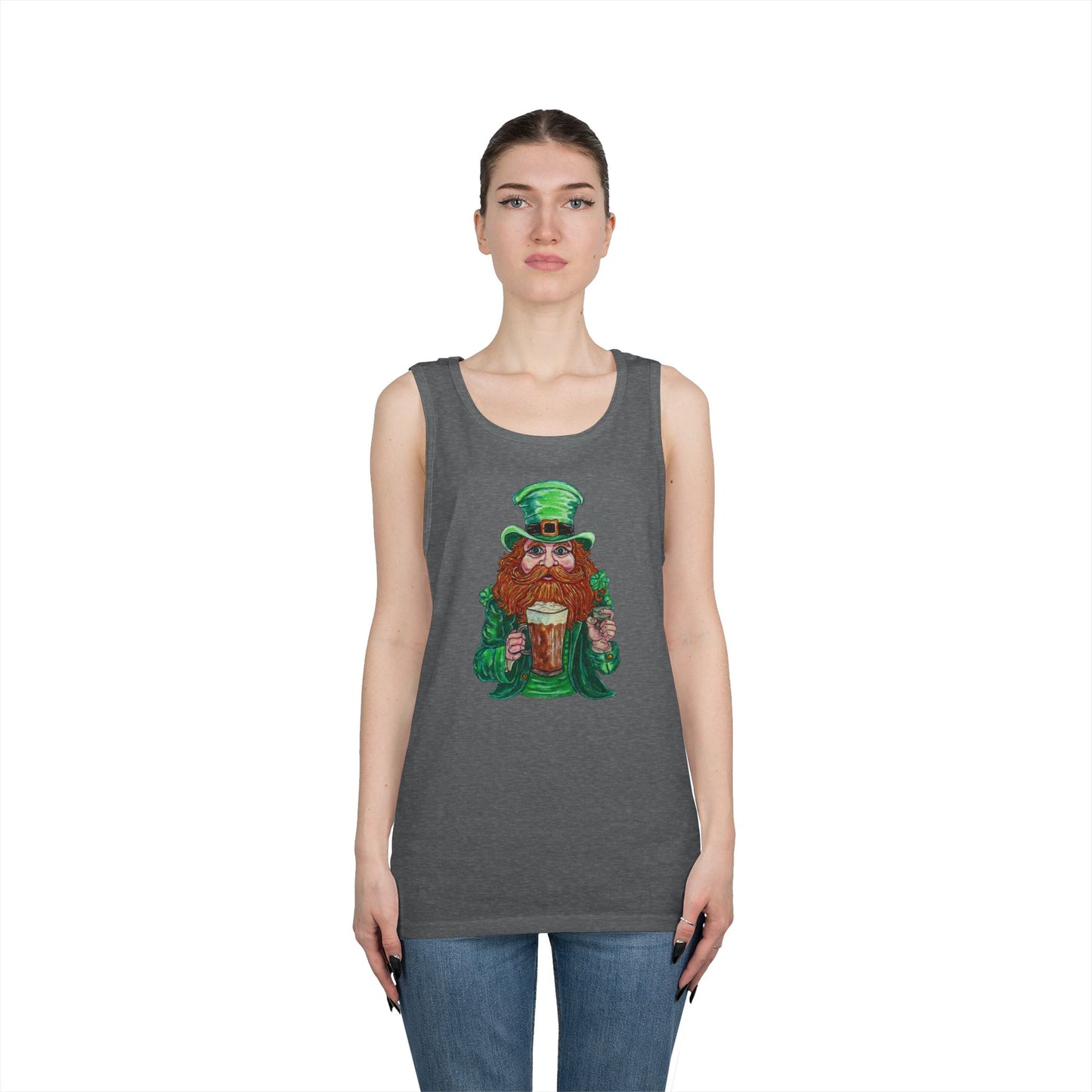 Drunken Leprechaun Unisex Heavy Cotton Tank Top
