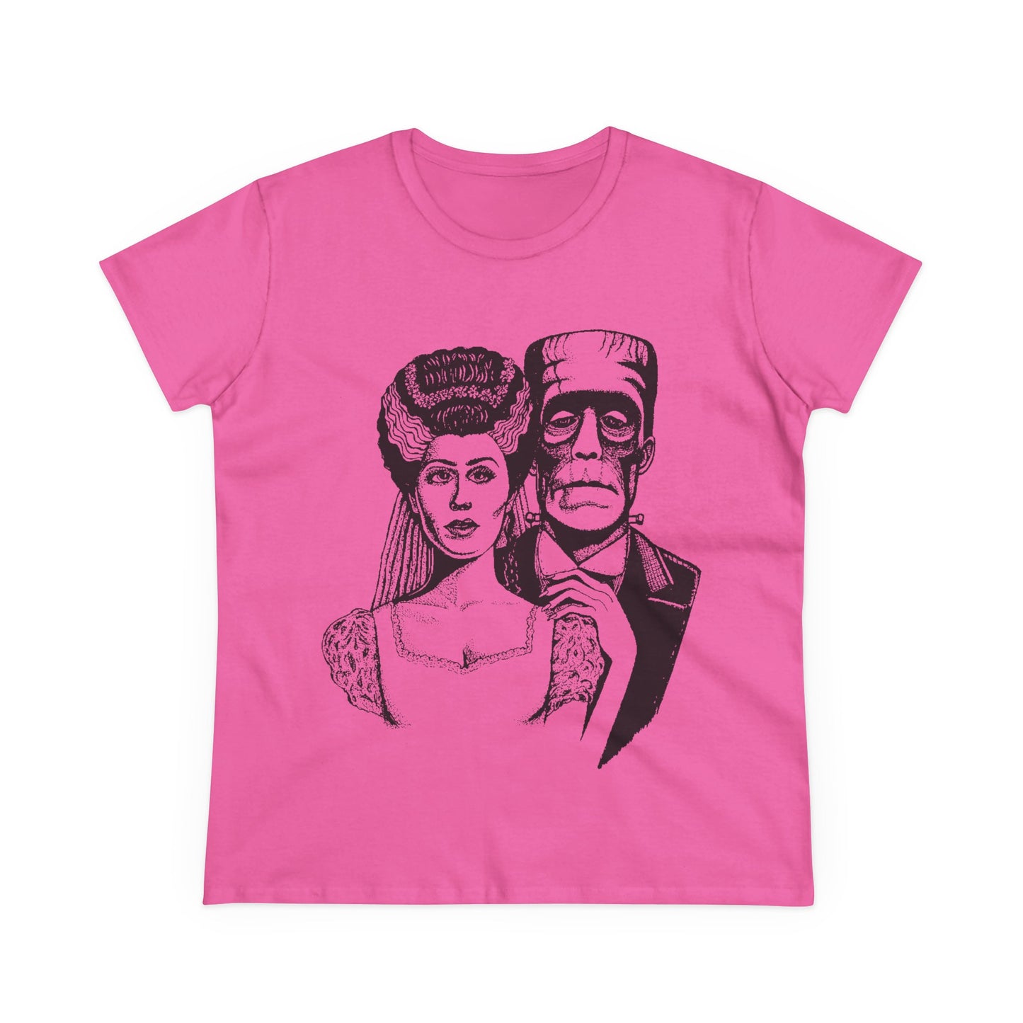 Frankenstein and Bride Women's Midweight Cotton Tee