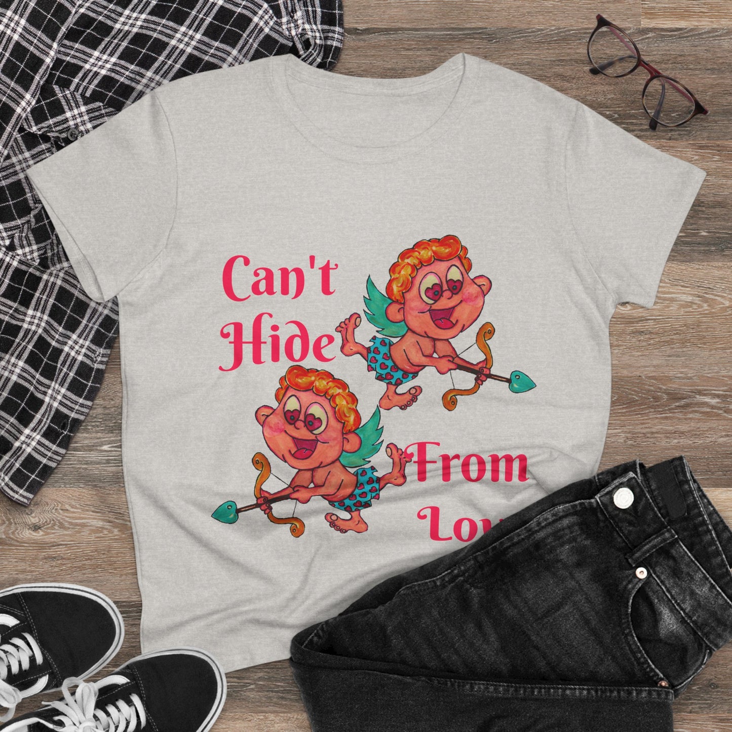 Can't Hide From Love Women's Midweight Cotton Tee