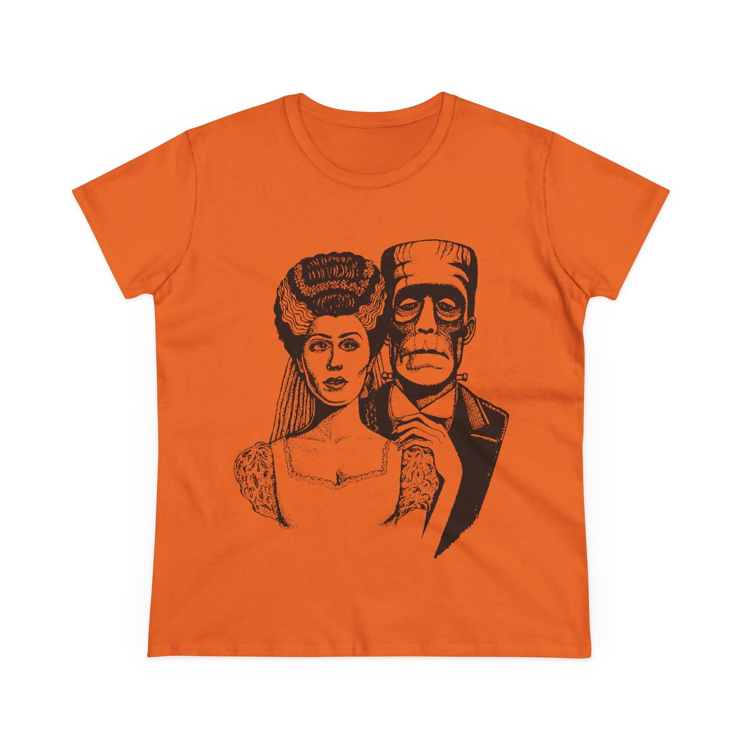 Frankenstein and Bride Women's Midweight Cotton Tee