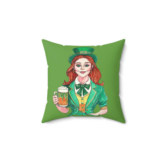Paddy Day Cheers Spun Polyester Square Pillow