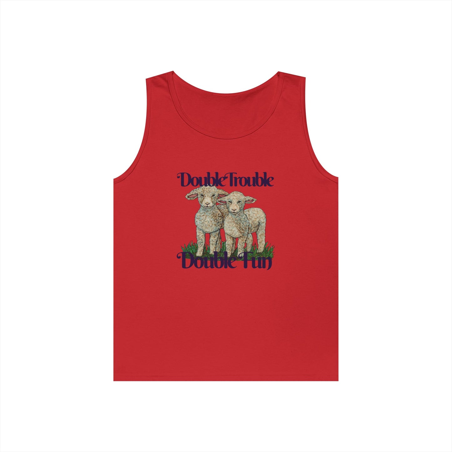 Double Trouble Double Fun Unisex Heavy Cotton Tank Top