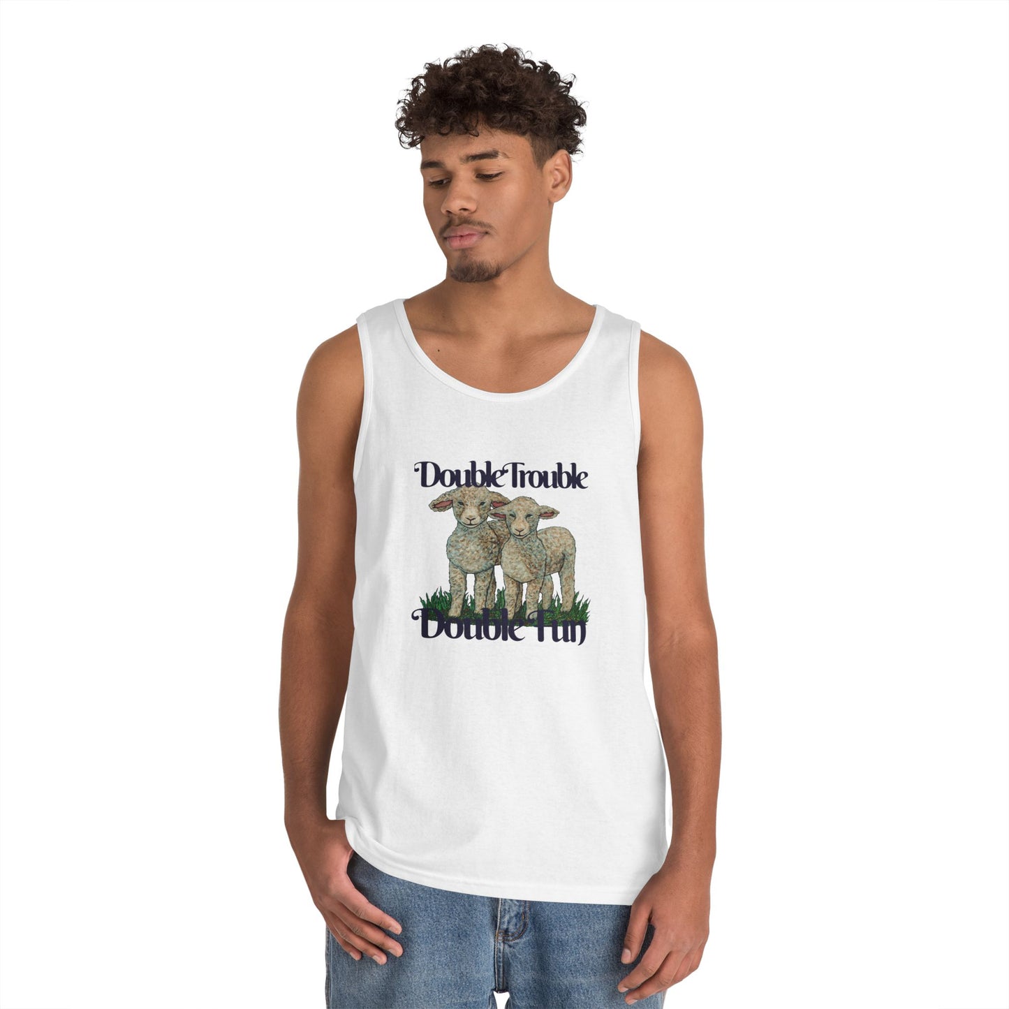 Double Trouble Double Fun Unisex Heavy Cotton Tank Top