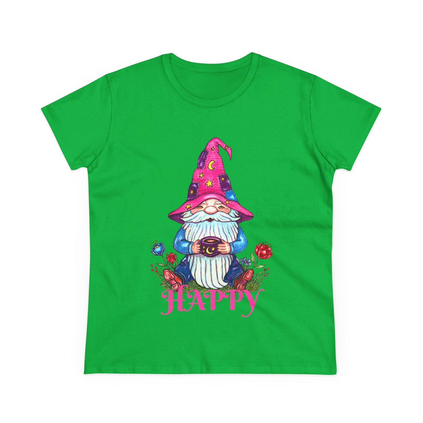 Happy Gnome Women's Midweight Cotton Tee