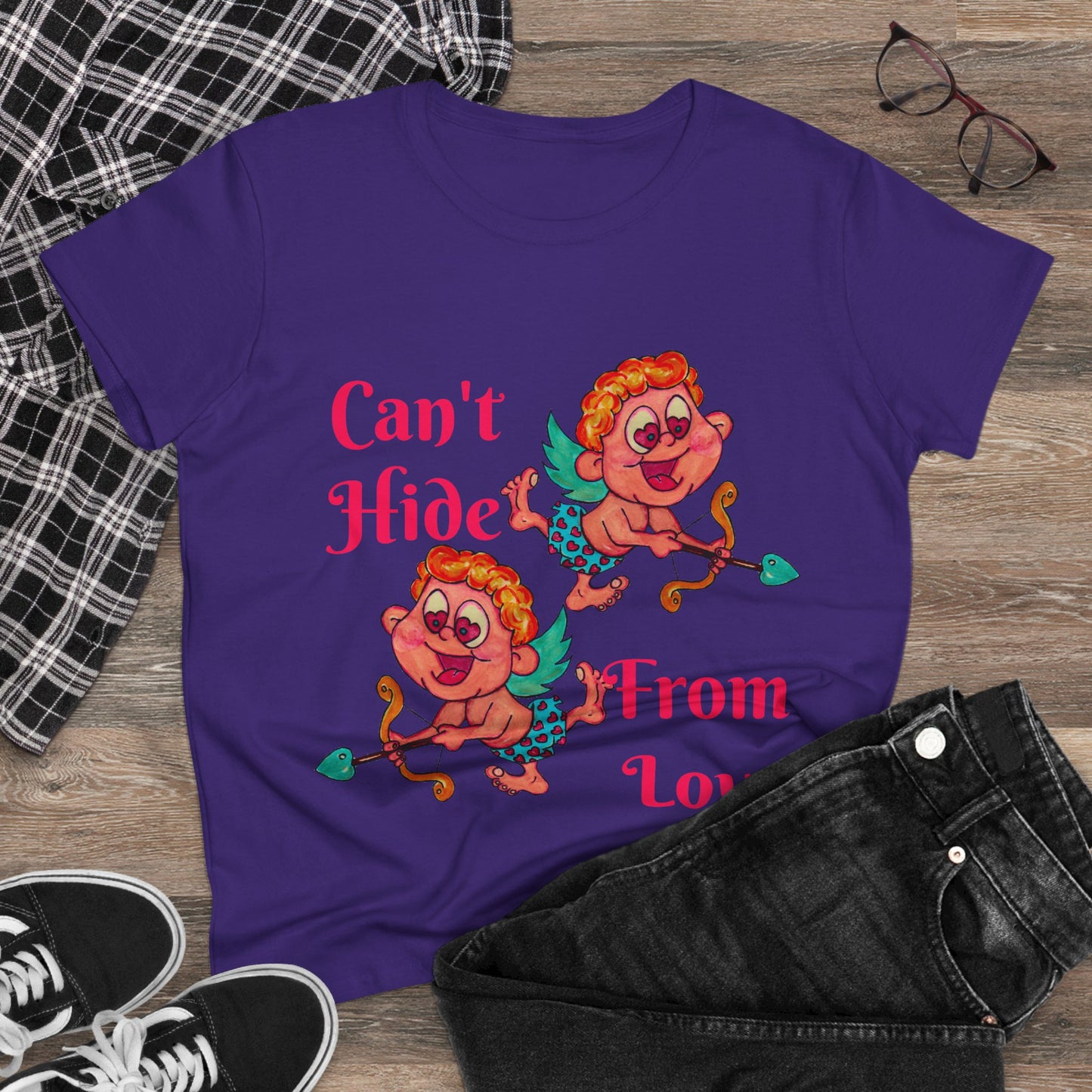 Can't Hide From Love Women's Midweight Cotton Tee