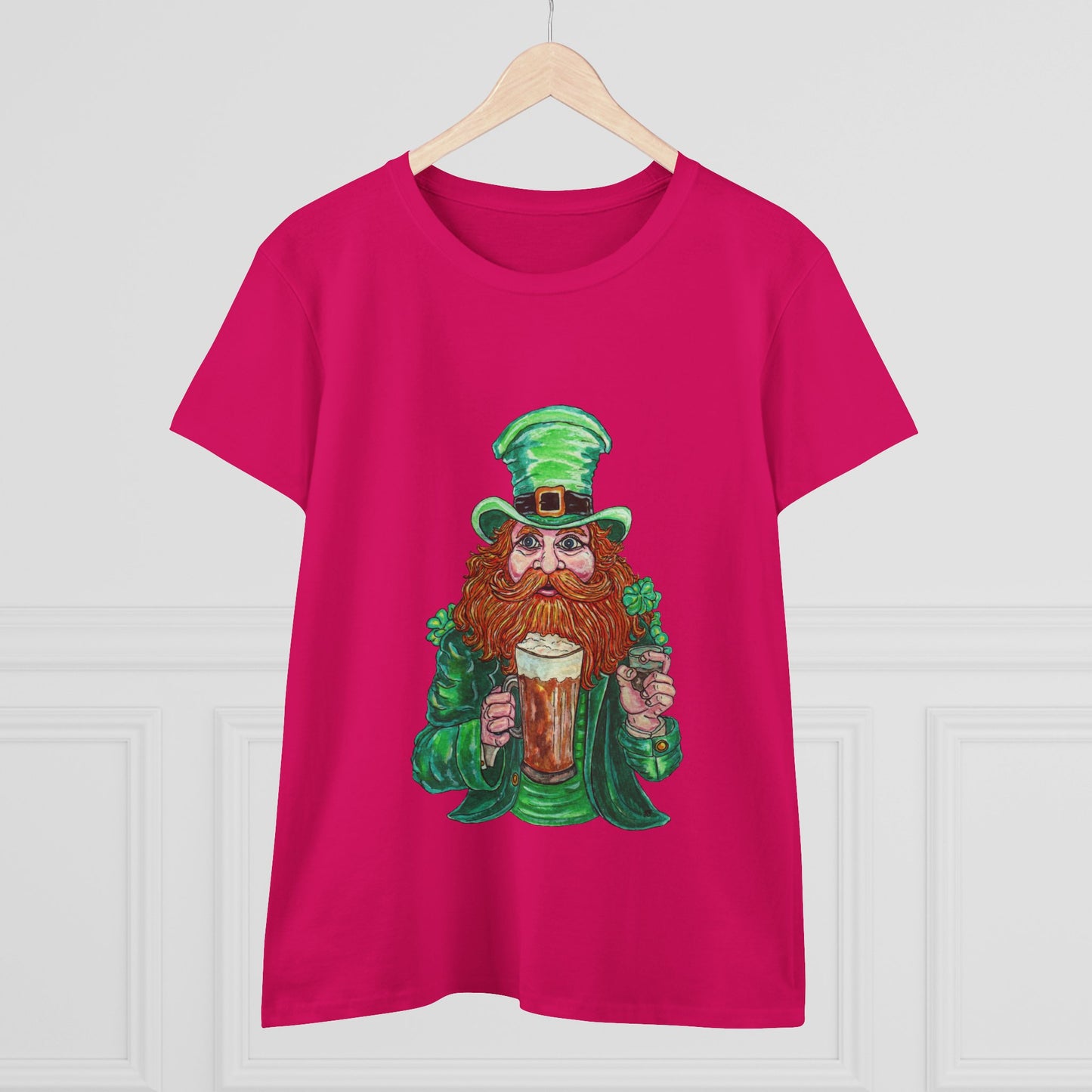 Drunken Leprechaun Women's Midweight Cotton Tee