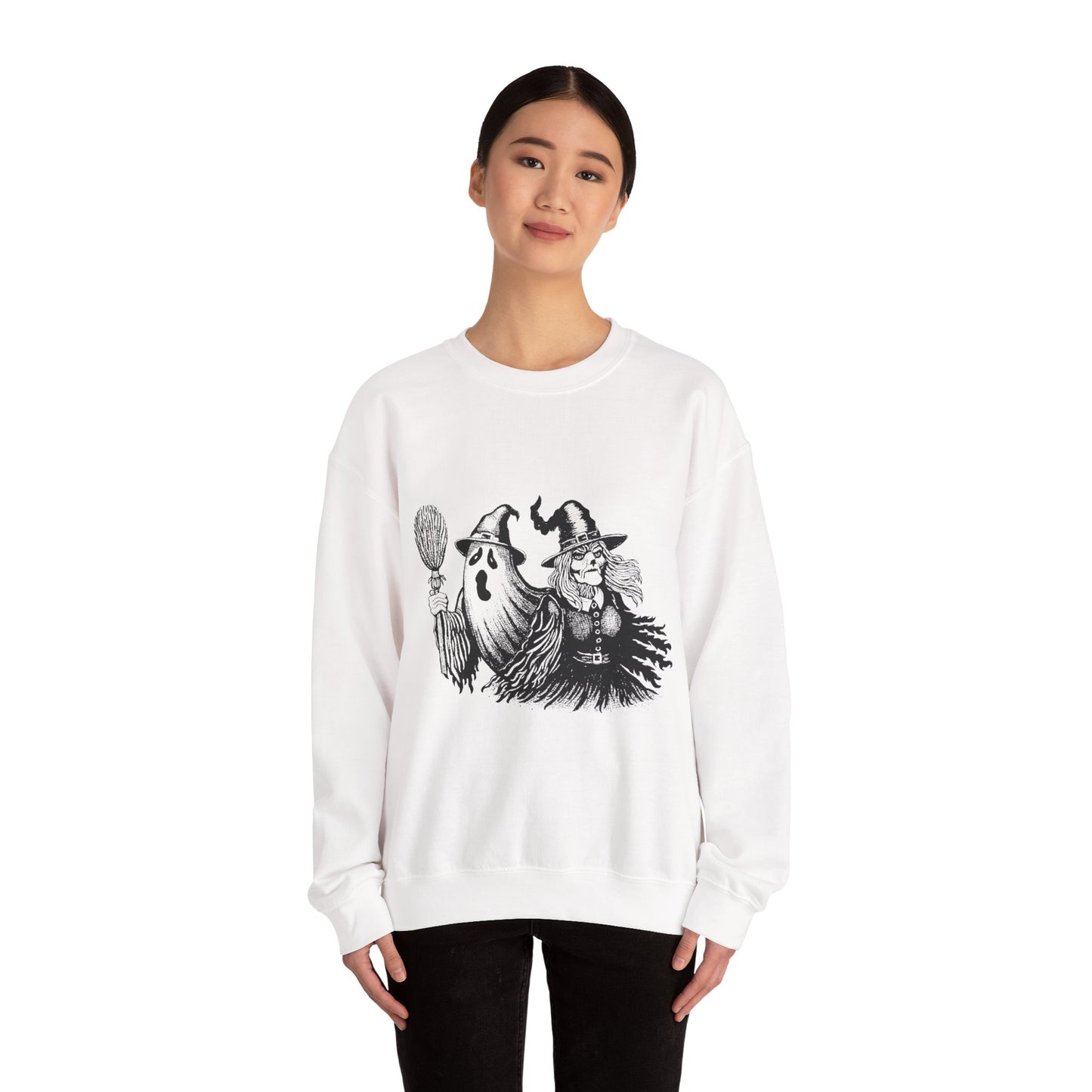 Ghost and Witch Unisex Heavy Blend™ Crewneck Sweatshirt
