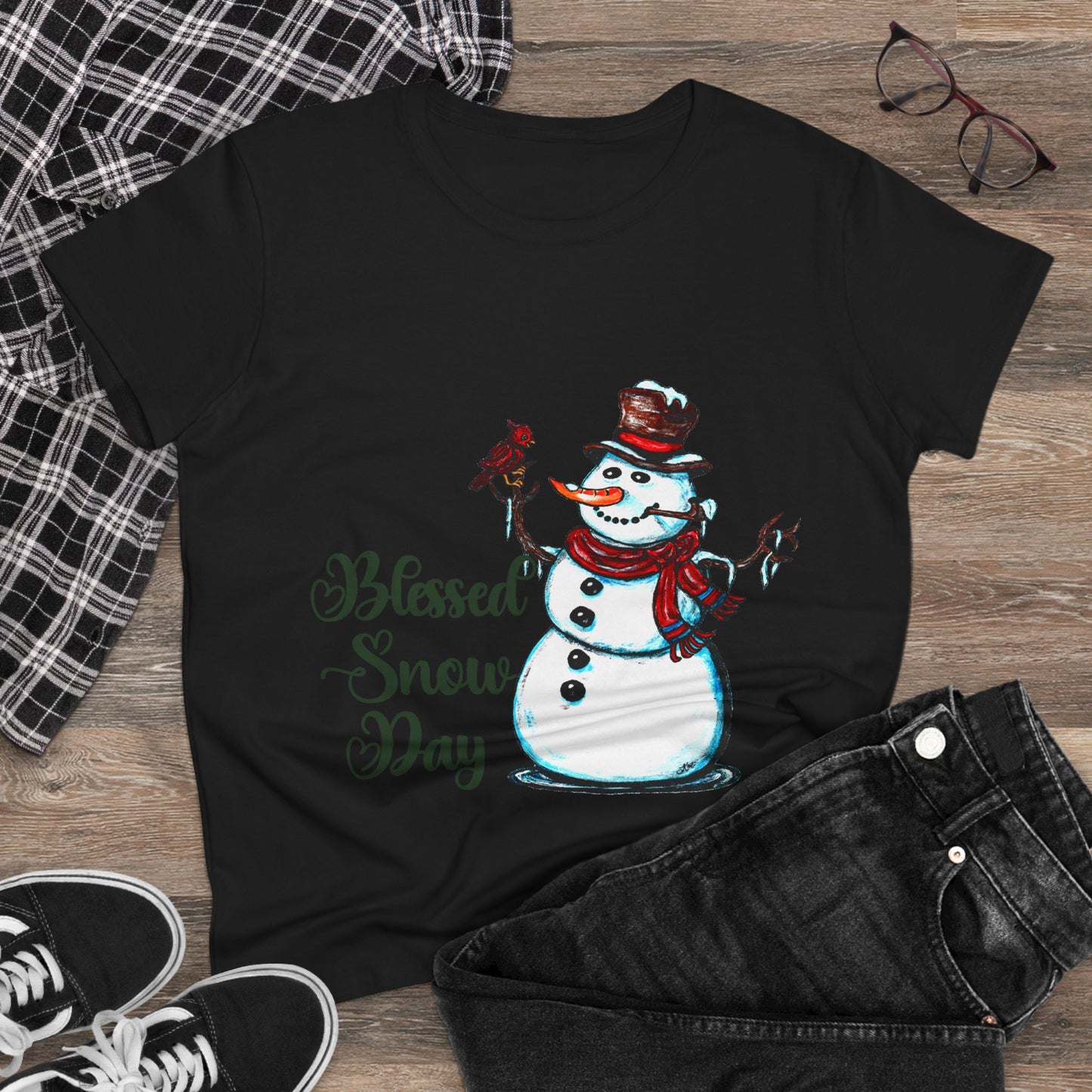 Blessed Snow Day Women's Midweight Cotton Tee