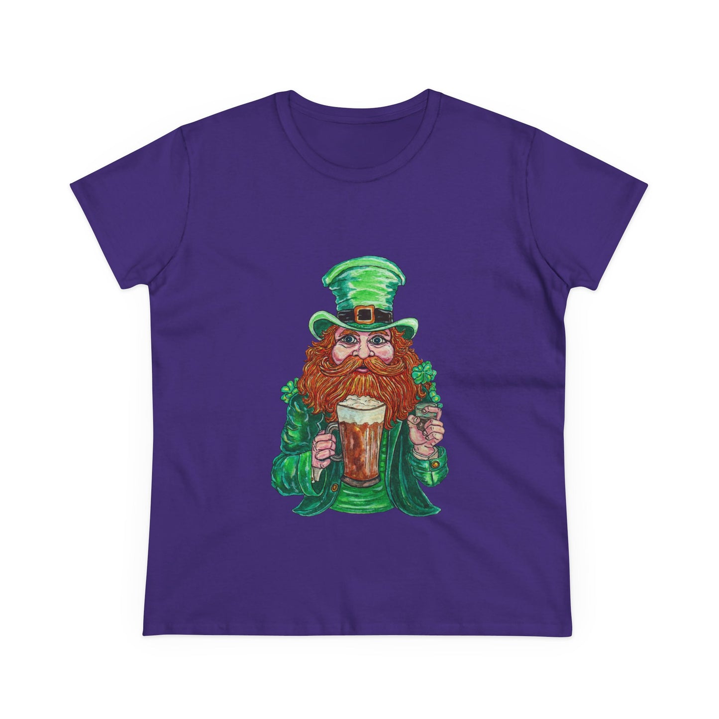 Drunken Leprechaun Women's Midweight Cotton Tee
