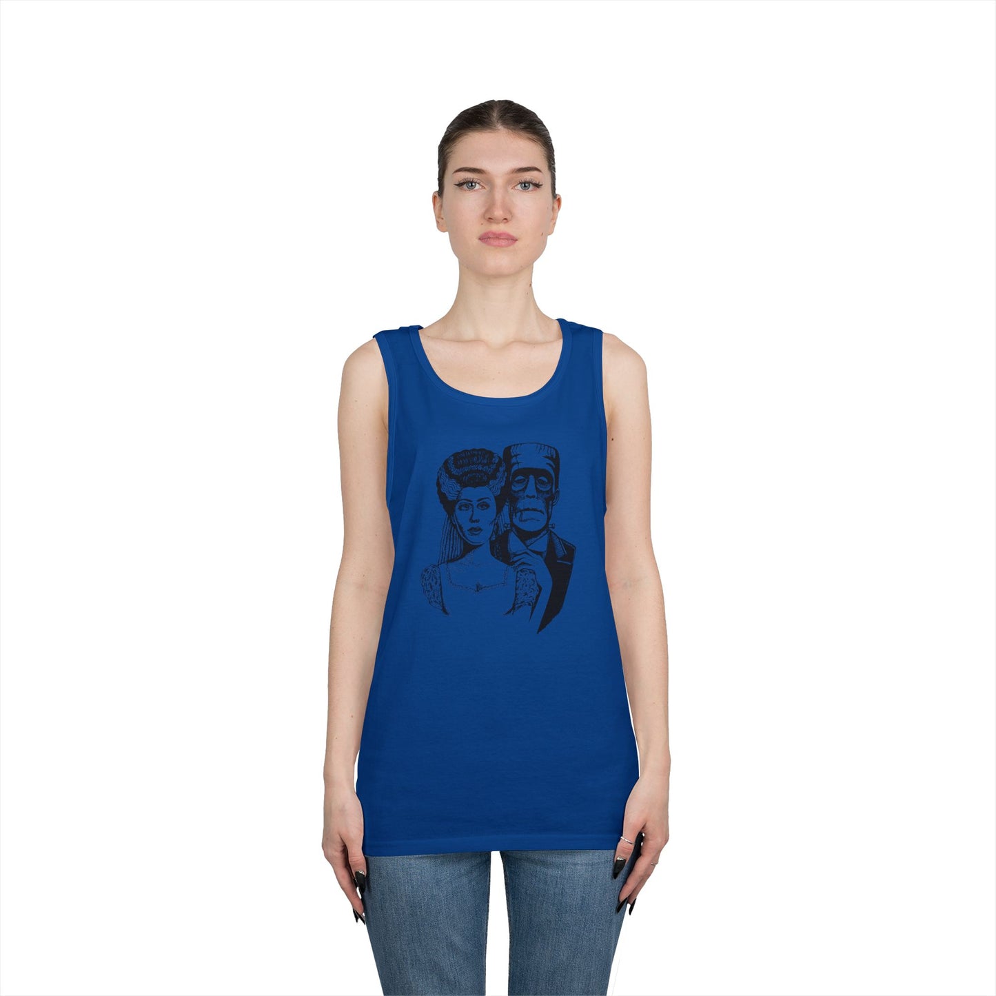 Frankenstein and Bride Unisex Heavy Cotton Tank Top