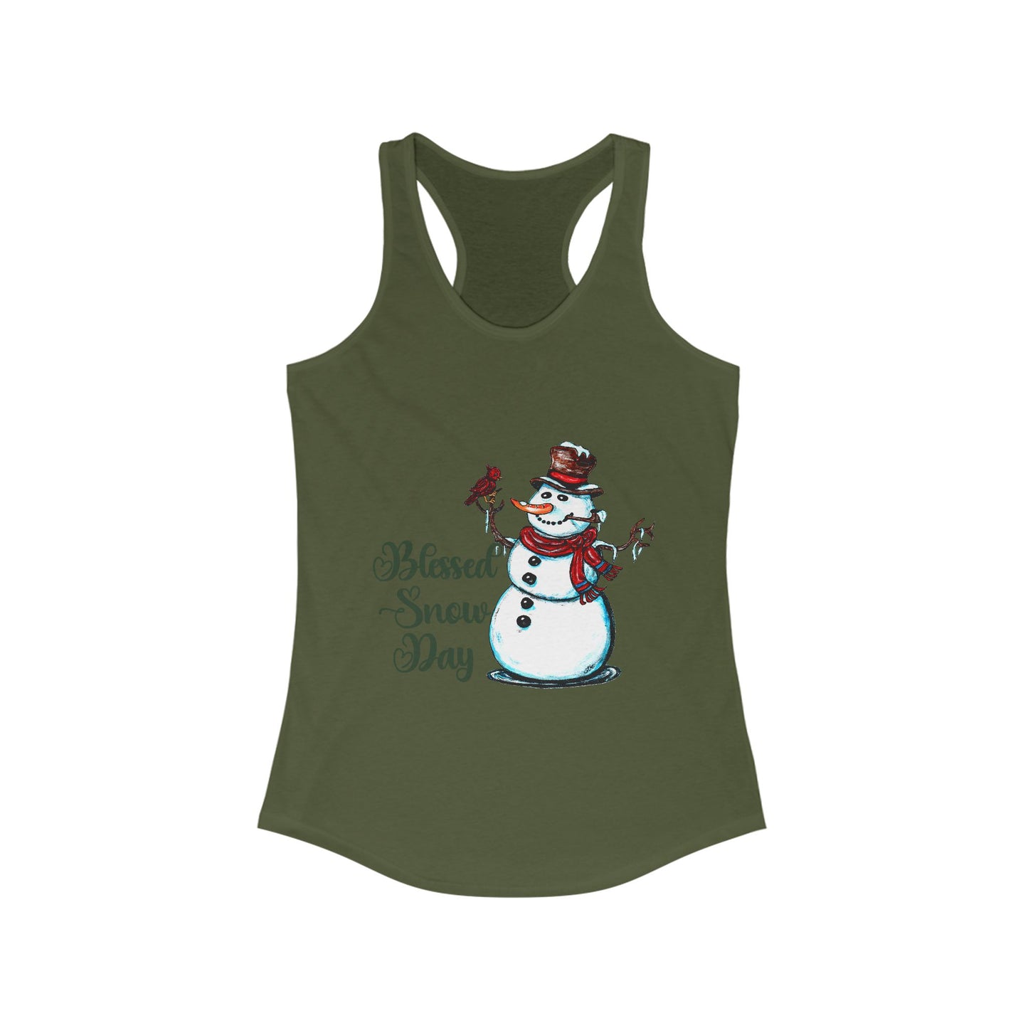 Blessed Snow Day Women's Ideal Racerback Tank