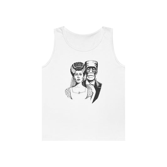 Frankenstein and Bride Unisex Heavy Cotton Tank Top