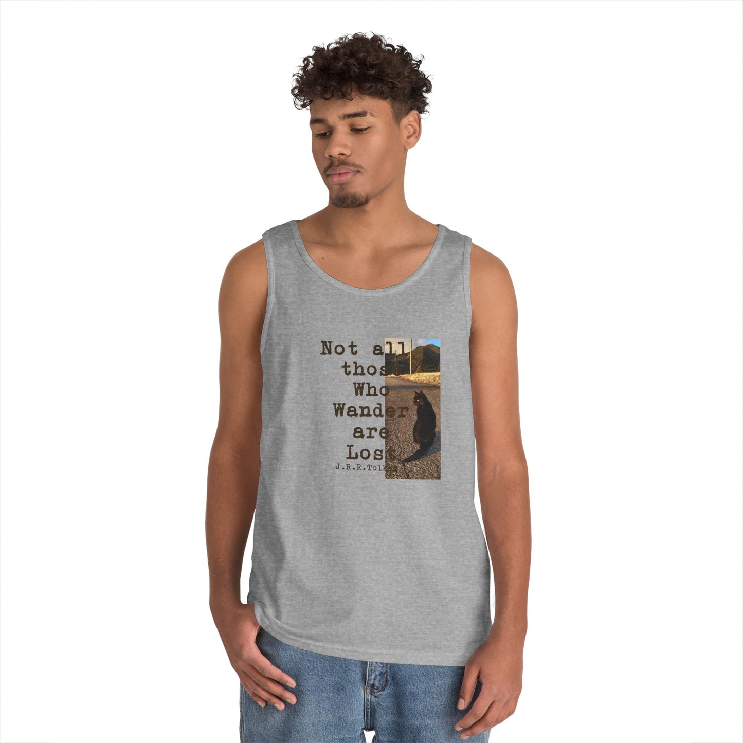 Wandering Kitty Unisex Heavy Cotton Tank Top